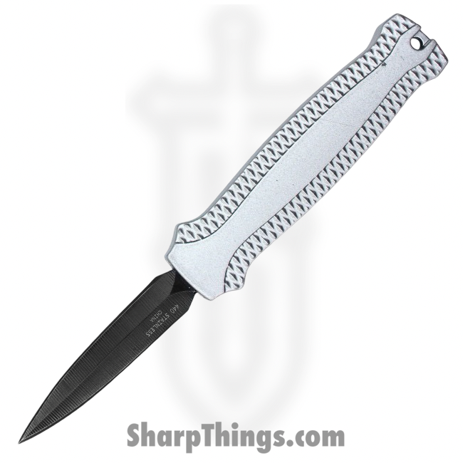 Atomic Knives - WNS-A705-SL - Micro Cali 2 - OTF Auto - D2 Coated Dagger - Aluminum - Silver - Image 3