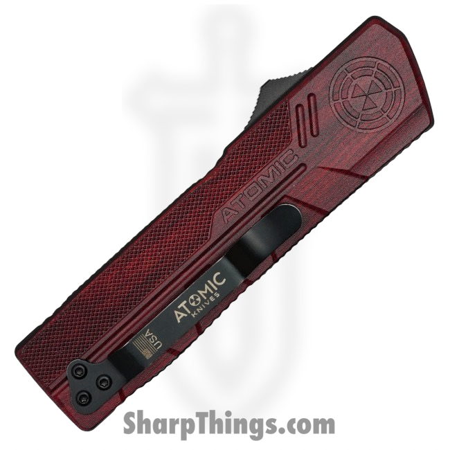 Atomic Knives - WNS-DT01RWD - UltraLite ATOMIC - OTF Auto - D2 Satin Drop Point - Aluminum - Woodgrain - Image 2