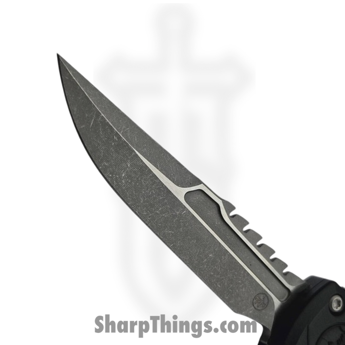 Microtech - 12354TP-10AP - UTX-85 Gen IV - OTF Auto - M390MK Apocalyptic Interceptor - Deep Engraved Topographic Aluminum - Black - Image 3