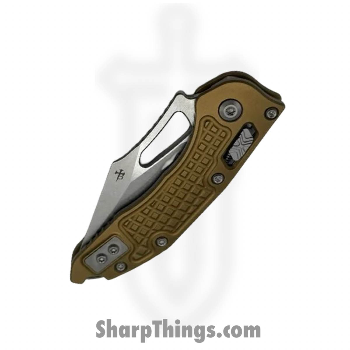 Microtech - 169MRL-10FRTA - M-Stitch - Folding Knife - M390MK Stonewash Spear Point - Frag Aluminum - Tan - Image 4