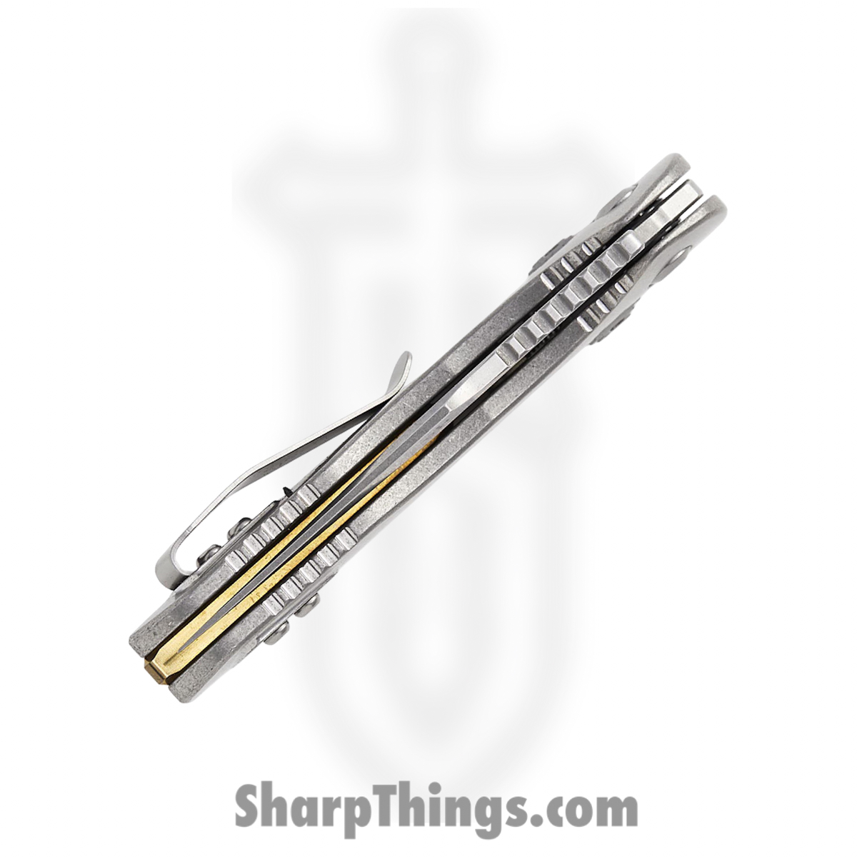 Microtech - 169MRL-10MS1 - Mini Stitch - Folding Knife - M390MK Stonewash Spear Point - Slab Titanium - Silver Bronze - Image 5