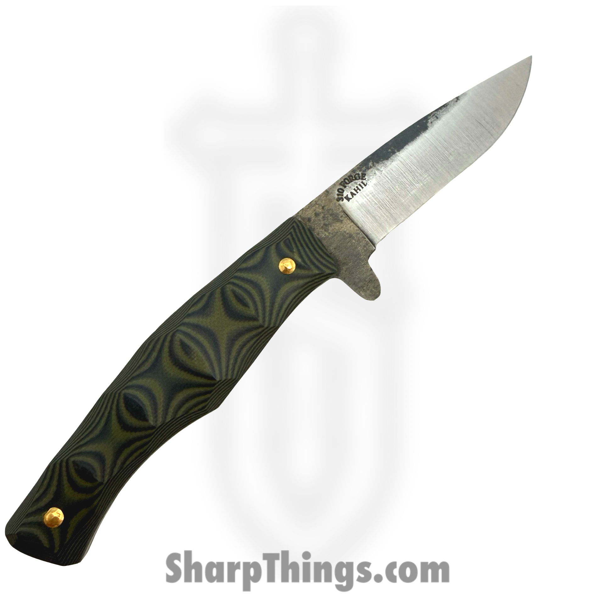 310 Forge - 310NINO0610B - El Nino Custom (Clip) - Fixed Blade Knife - 80crv2 Two Tone Drop Point - G10 - Green|Black - Image 4
