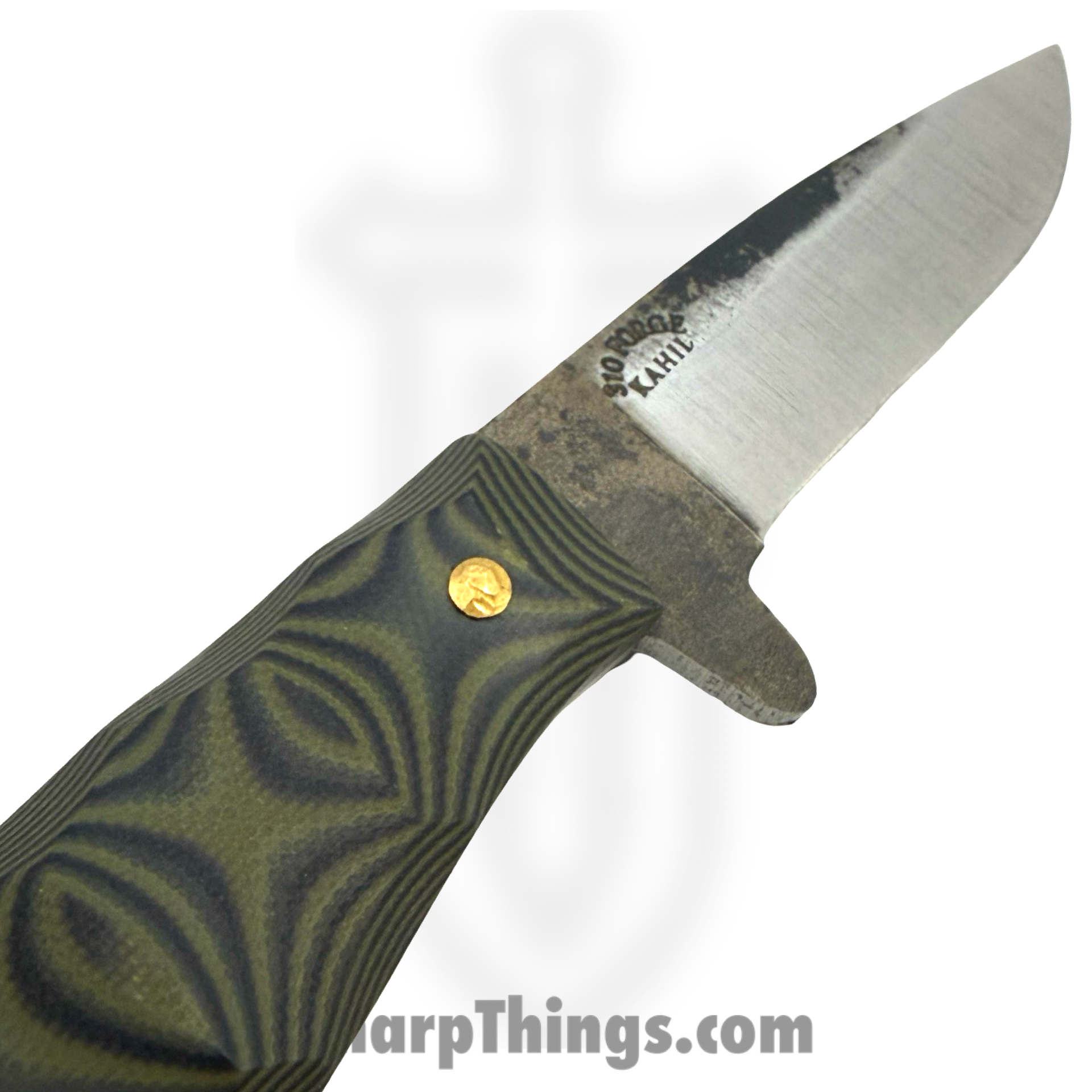 310 Forge - 310NINO0610B - El Nino Custom (Clip) - Fixed Blade Knife - 80crv2 Two Tone Drop Point - G10 - Green|Black - Image 5