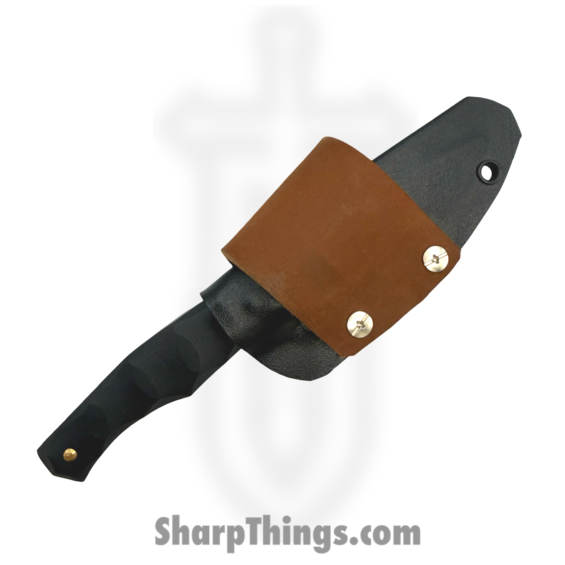 310 Forge - 310NINO0610D - El Nino Custom (Leather) - Fixed Blade Knife - 80crv2 Two Tone Drop Point - G10 - Black - Image 5