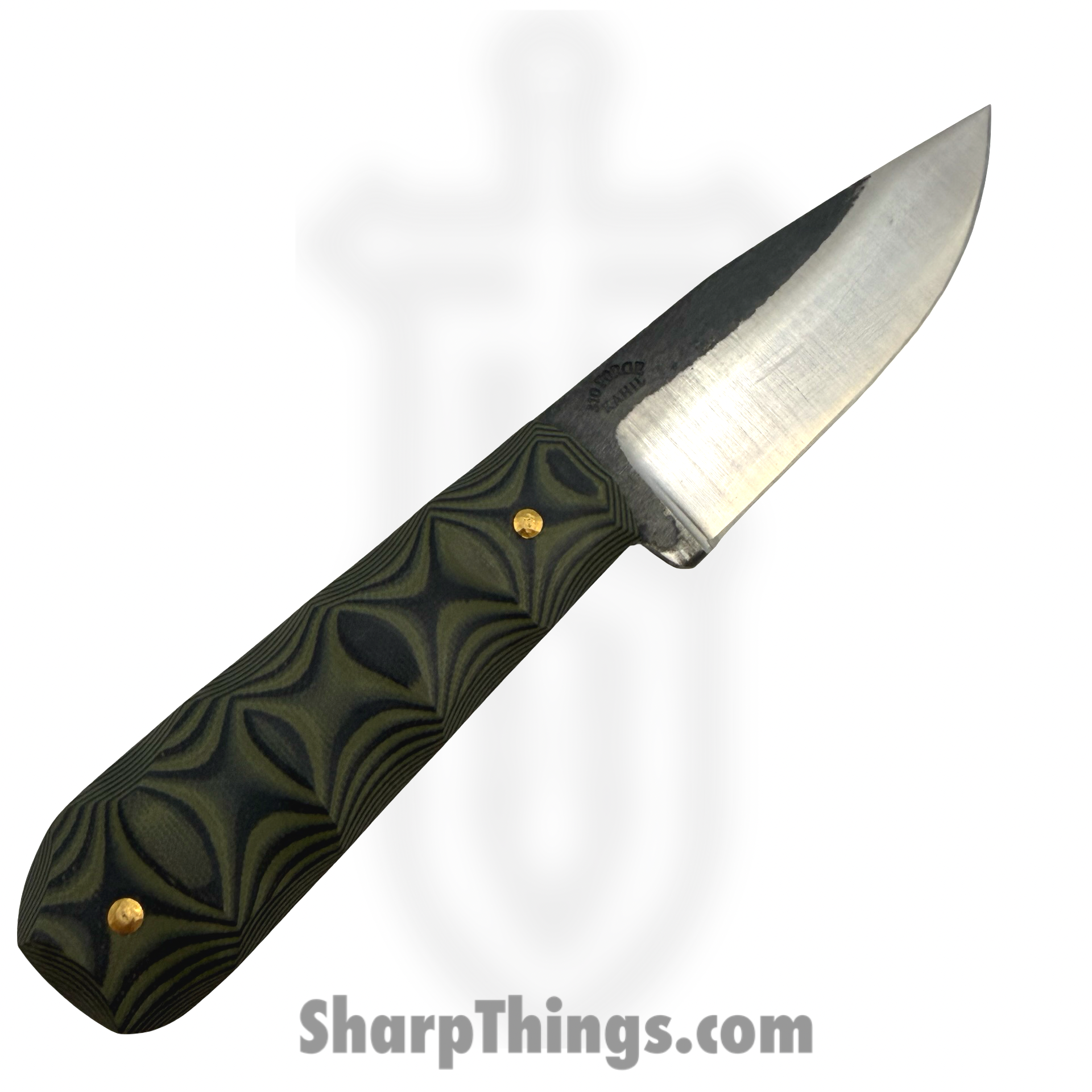310 Forge - 310WEND0610B - Wendigo Custom (Clip) - Fixed Blade Knife - 52100 HC Two Tone Drop Point - G10 - Green|Black - Image 4