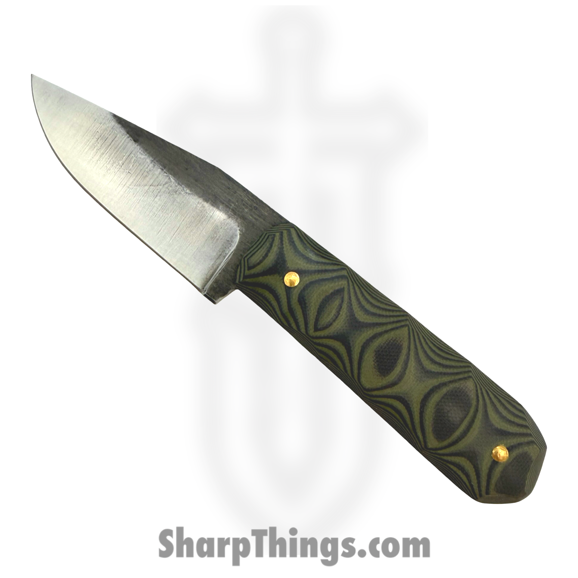 310 Forge - 310WEND0610C - Wendigo Custom (Leather) - Fixed Blade Knife - 52100 HC Two Tone Drop Point - G10 - Green|Black