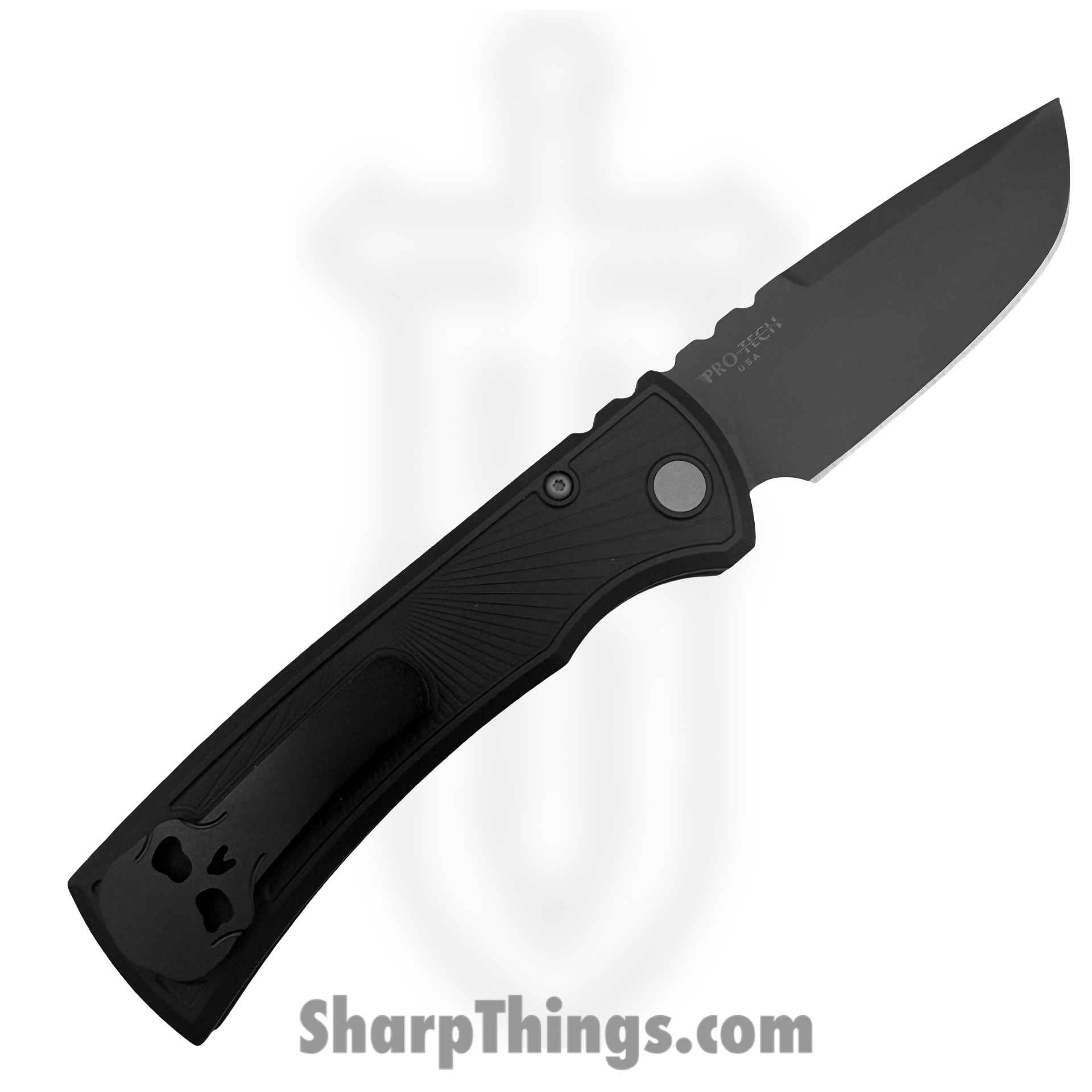 Chaves Knives - CKPTBKSW - Pro-Tech X Chaves Redencion 229 - Automatic Knife - CPM S35VN Black Drop Point - "Key" Milled Aluminum - Black - Image 2