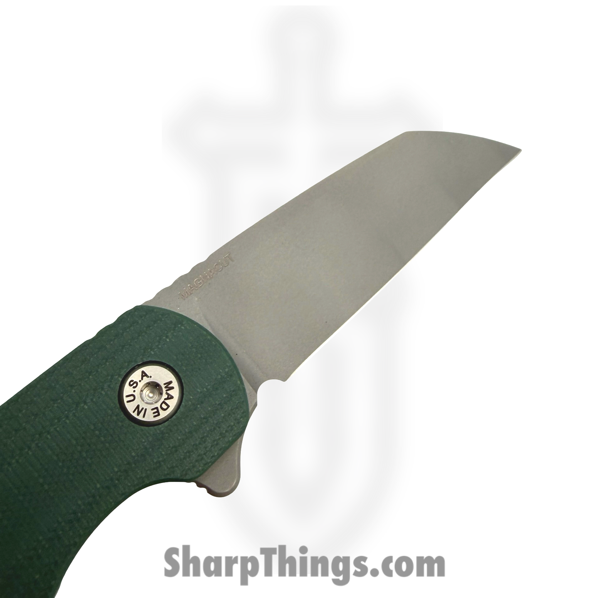 ABW - ABW-M2-G10-GR - Model 2 - Folding Knife - CPM MagnaCut Stonewash Sheepsfoot - G10 - Green - Image 4
