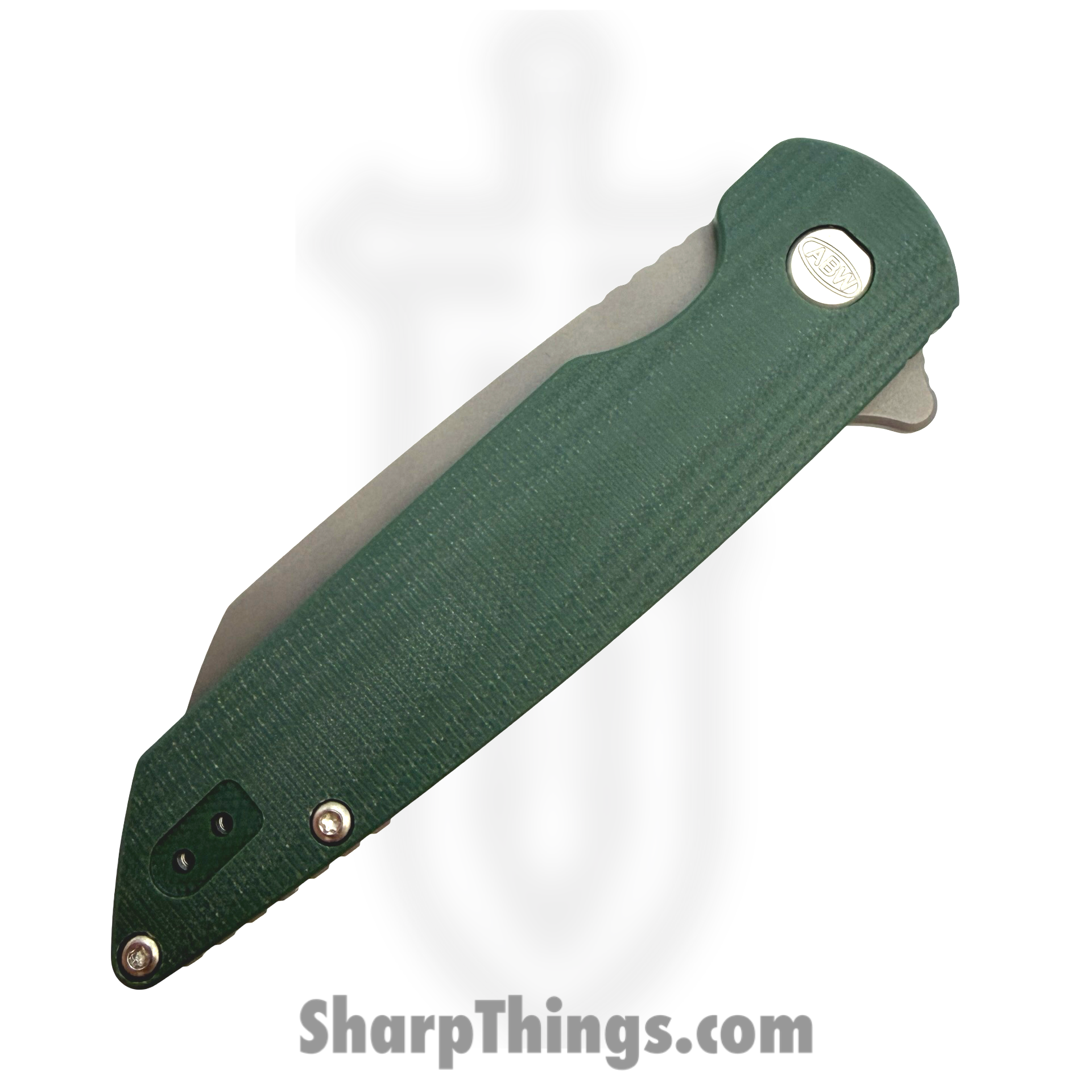 ABW - ABW-M2-G10-GR - Model 2 - Folding Knife - CPM MagnaCut Stonewash Sheepsfoot - G10 - Green - Image 2