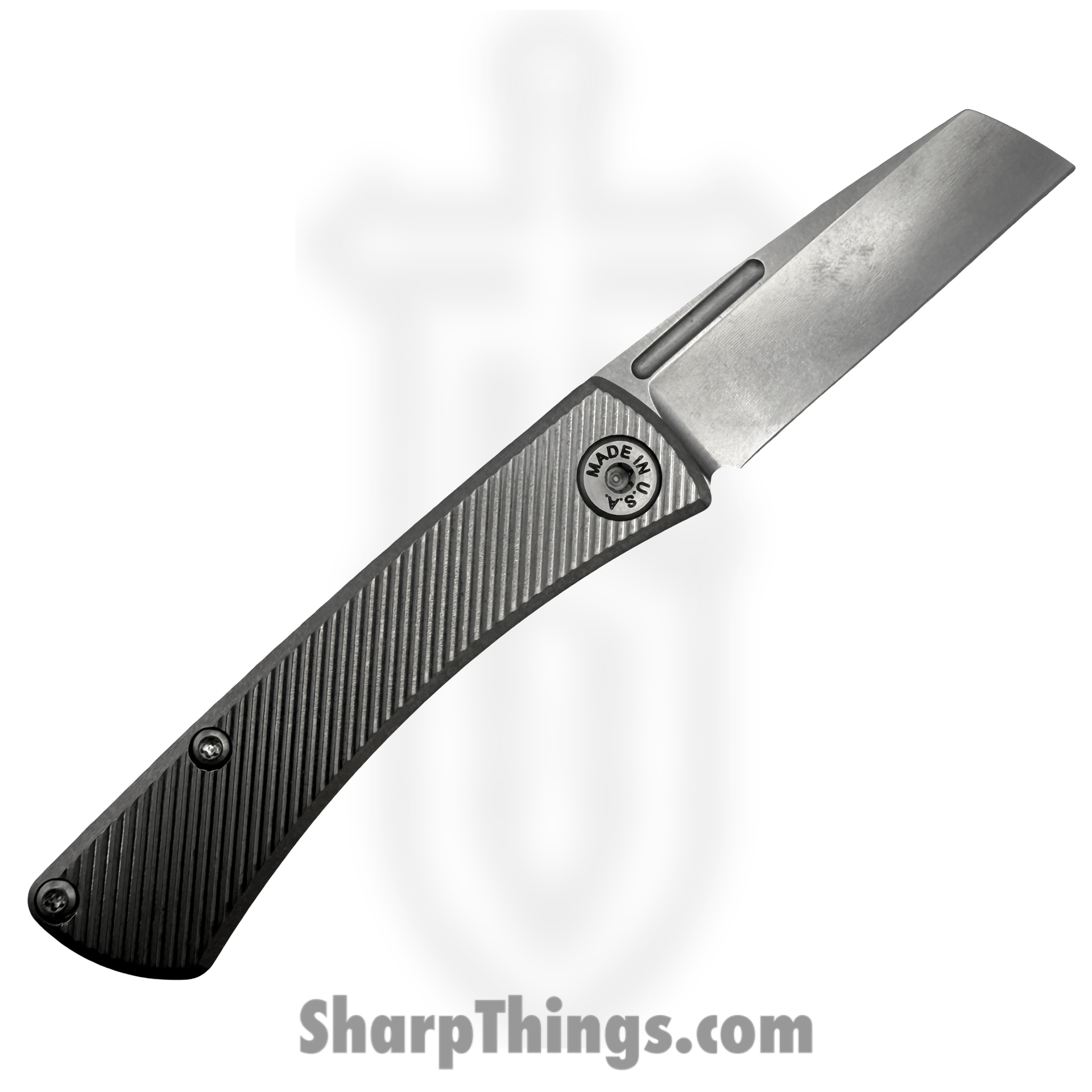 ABW - ABW-SJ-TI-45 - Slip Joint - Folding Knife - CPM MagnaCut Stonewash Cleaver - 45 Degree Pattern Titanium - Natural - Image 2