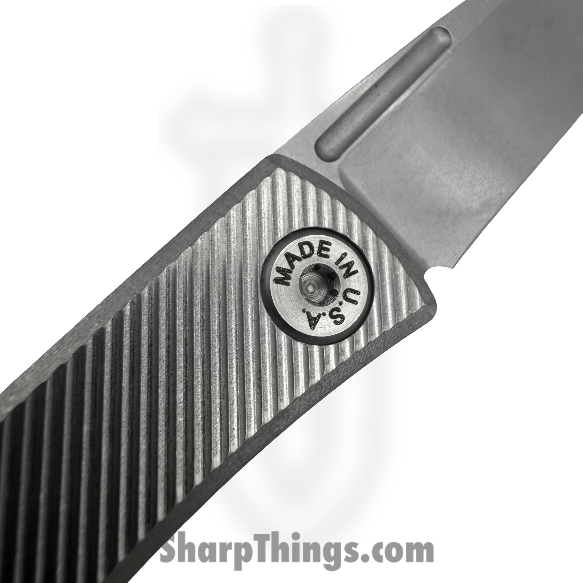 ABW - ABW-SJ-TI-45 - Slip Joint - Folding Knife - CPM MagnaCut Stonewash Cleaver - 45 Degree Pattern Titanium - Natural - Image 3