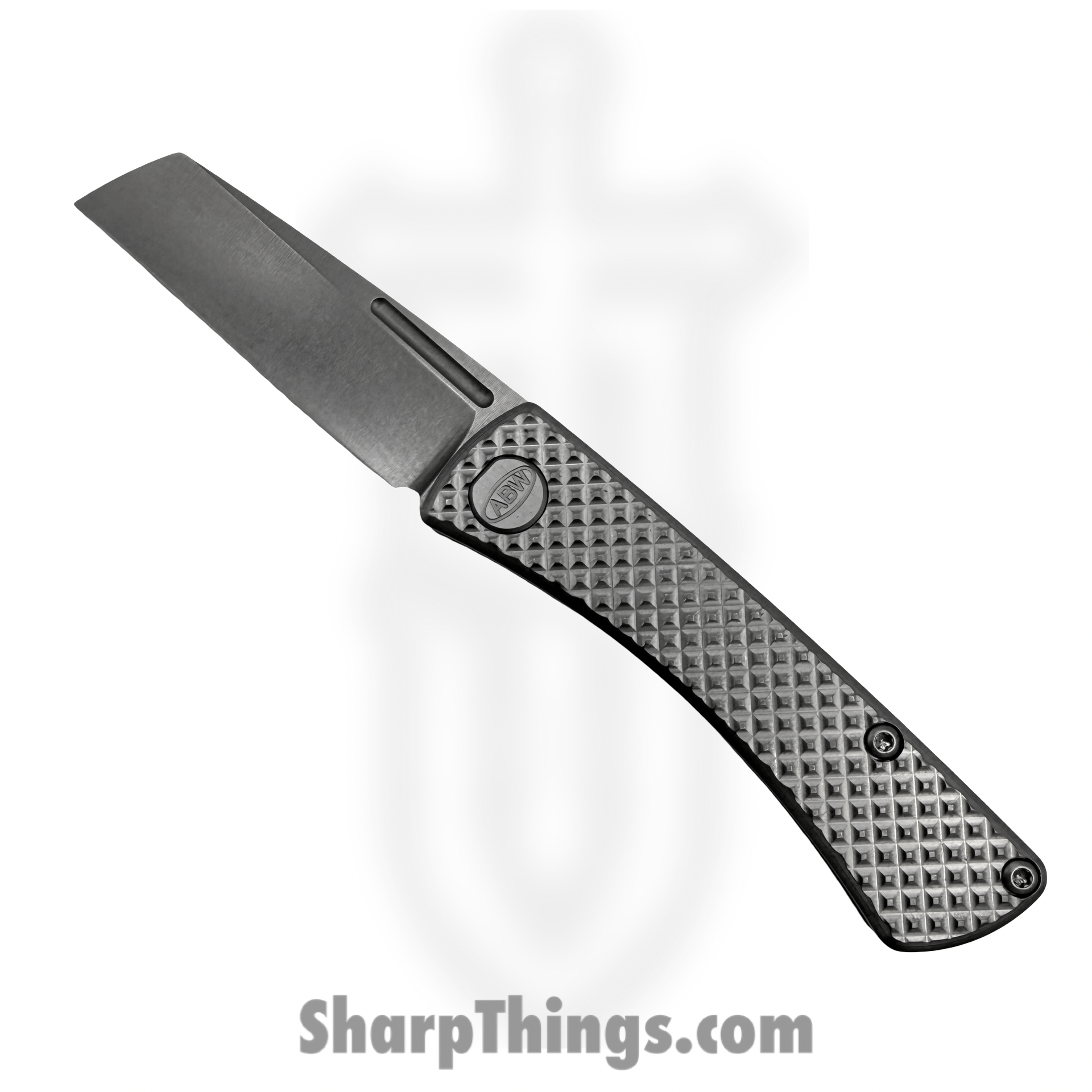 ABW - ABW-SJ-TI-DI - Slip Joint - Folding Knife - CPM MagnaCut Stonewash Cleaver - Diamond Pattern Titanium - Natural