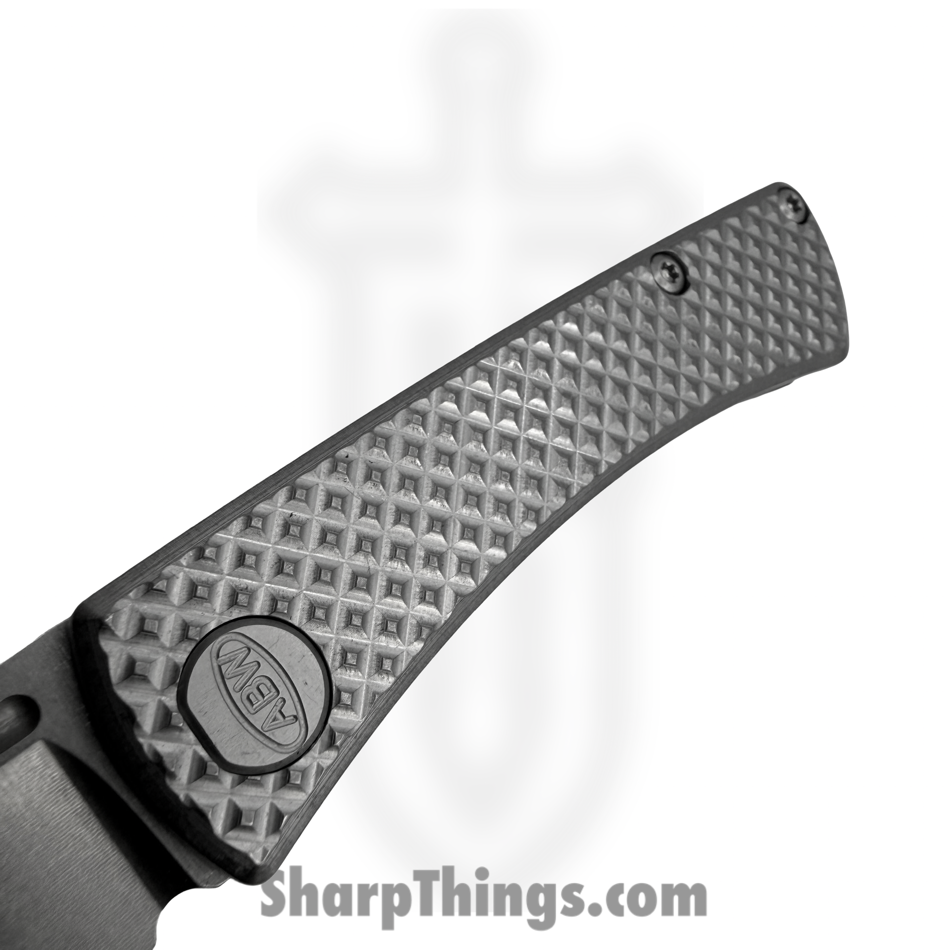 ABW - ABW-SJ-TI-DI - Slip Joint - Folding Knife - CPM MagnaCut Stonewash Cleaver - Diamond Pattern Titanium - Natural - Image 2