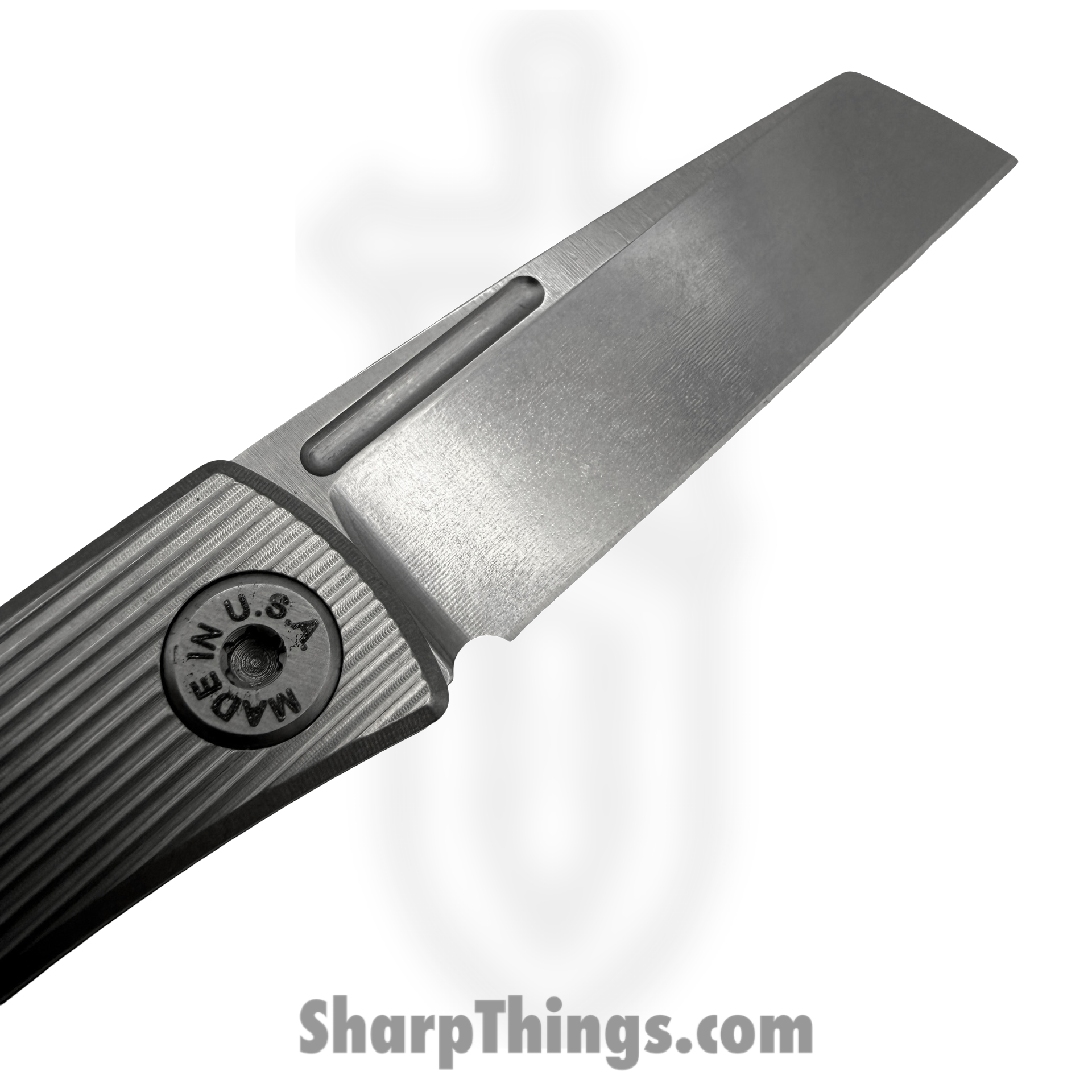 ABW - ABW-SJ-TI-ST - Slip Joint - Folding Knife - CPM MagnaCut Stonewash Cleaver - Straight Pattern Titanium - Natural - Image 4