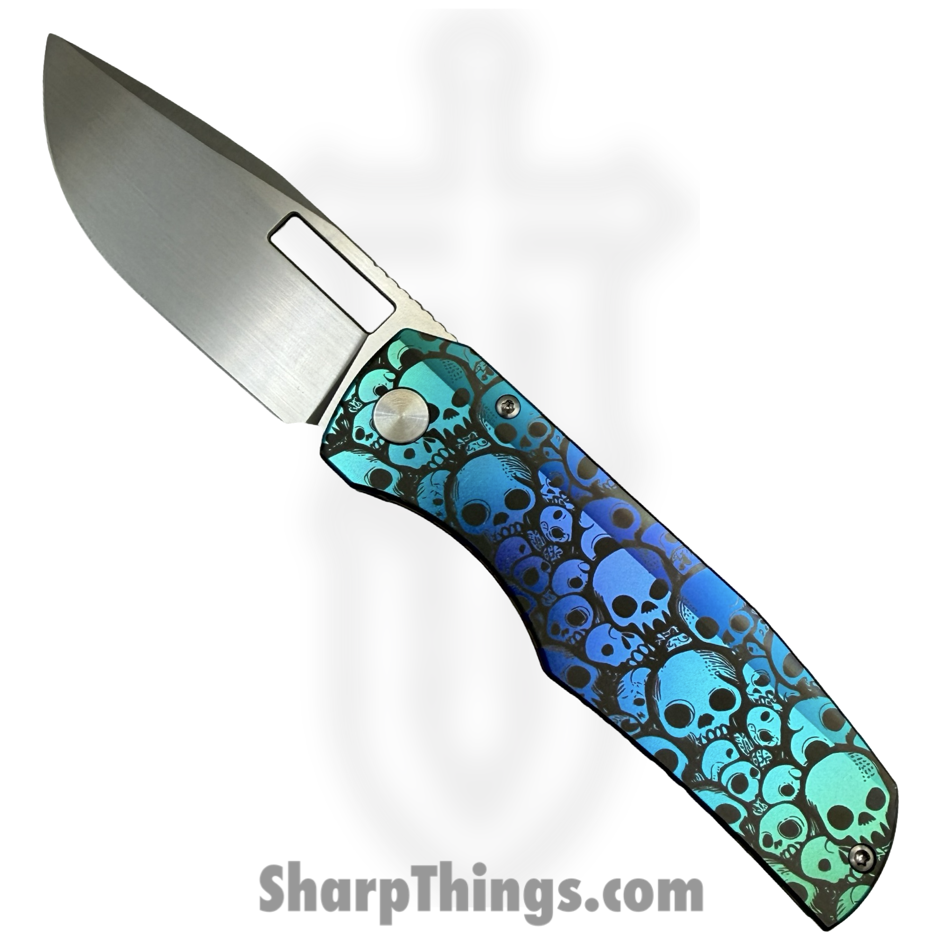 Vero Engineering - Vero_BSA_0L - Nova - Folding Knife - M390 Coated Drop Point - Titanium Iridescent Skulls