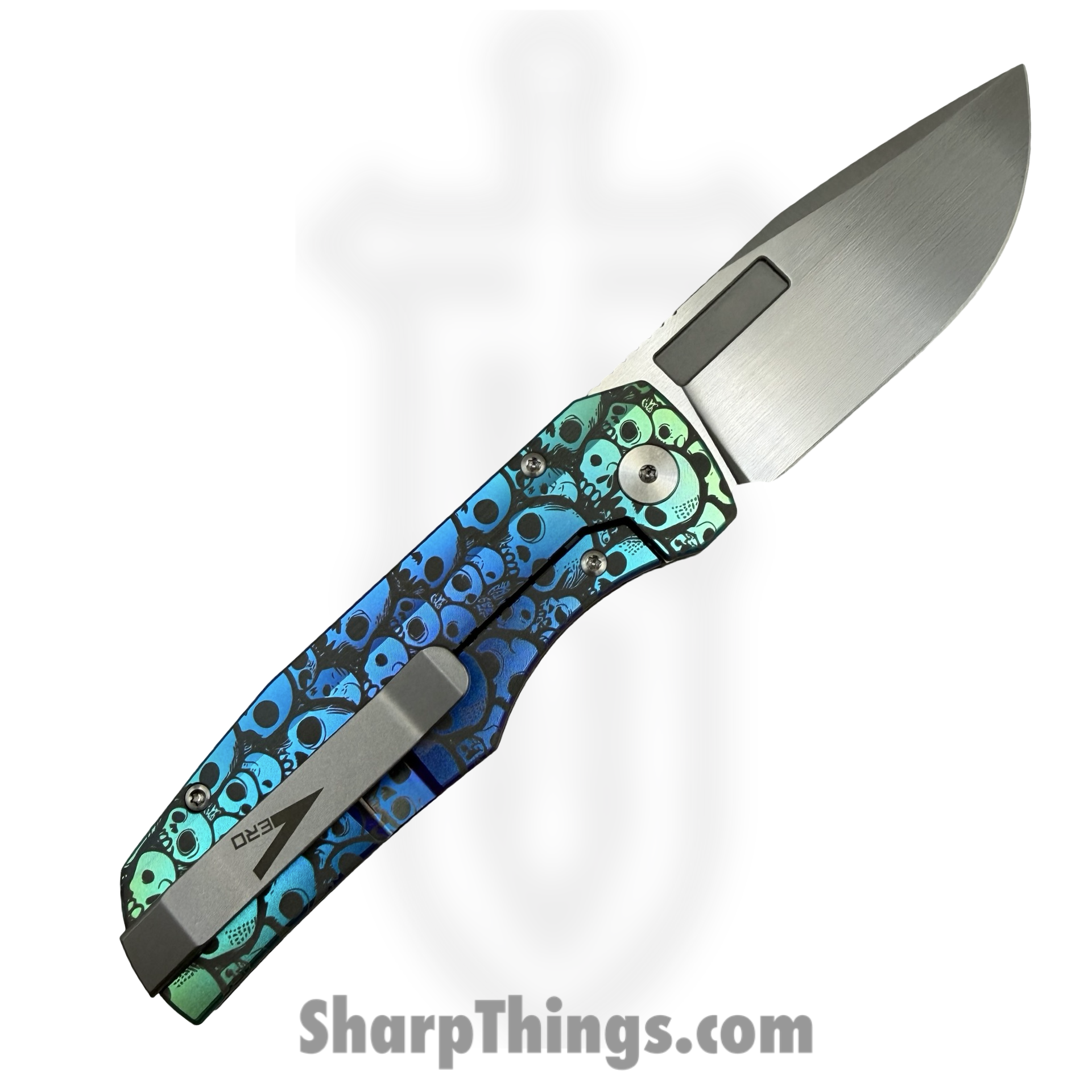 Vero Engineering - Vero_BSA_0L - Nova - Folding Knife - M390 Coated Drop Point - Titanium Iridescent Skulls - Image 5