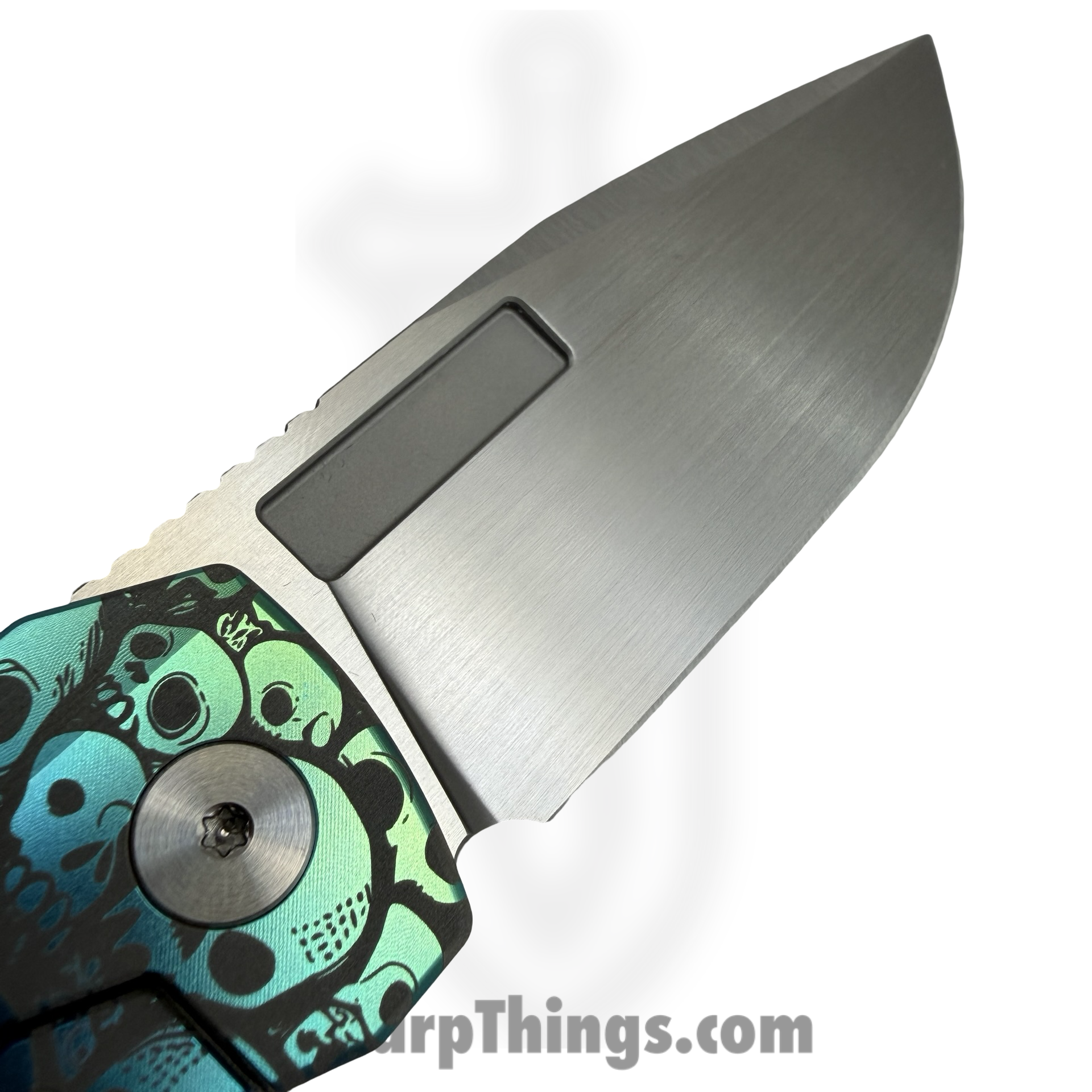 Vero Engineering - Vero_BSA_0L - Nova - Folding Knife - M390 Coated Drop Point - Titanium Iridescent Skulls - Image 4