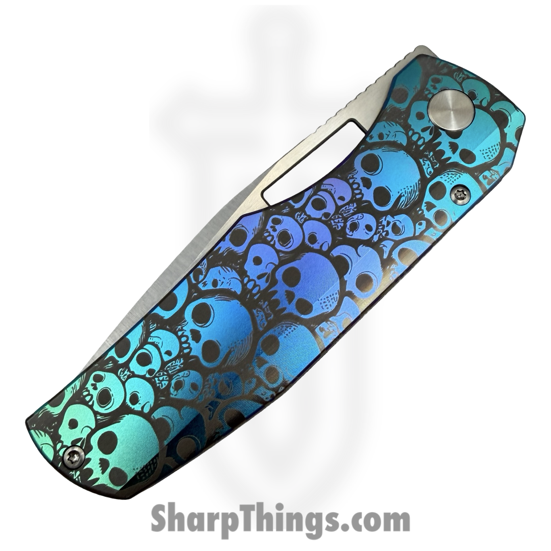 Vero Engineering - Vero_BSA_0L - Nova - Folding Knife - M390 Coated Drop Point - Titanium Iridescent Skulls - Image 2