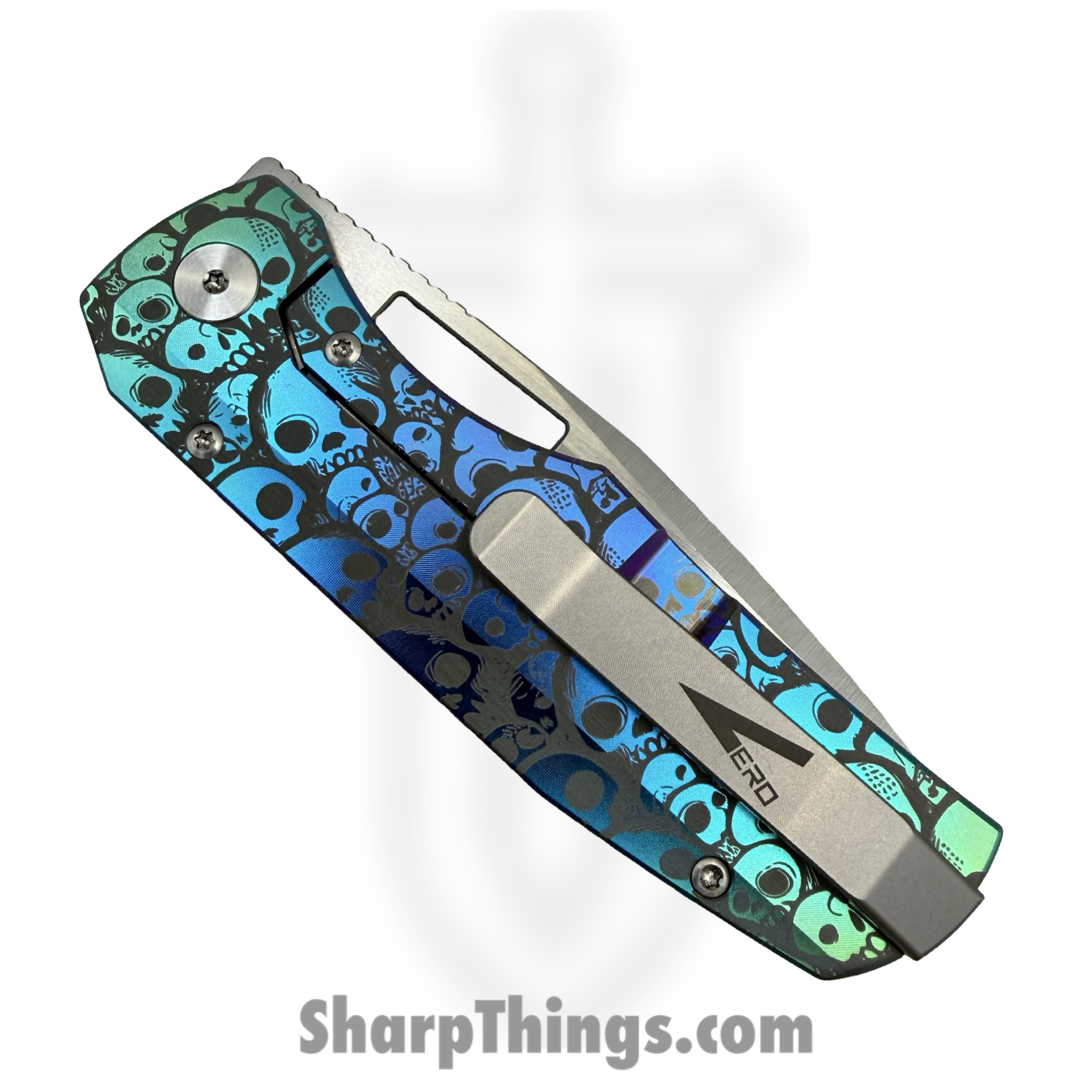 Vero Engineering - Vero_BSA_0L - Nova - Folding Knife - M390 Coated Drop Point - Titanium Iridescent Skulls - Image 3