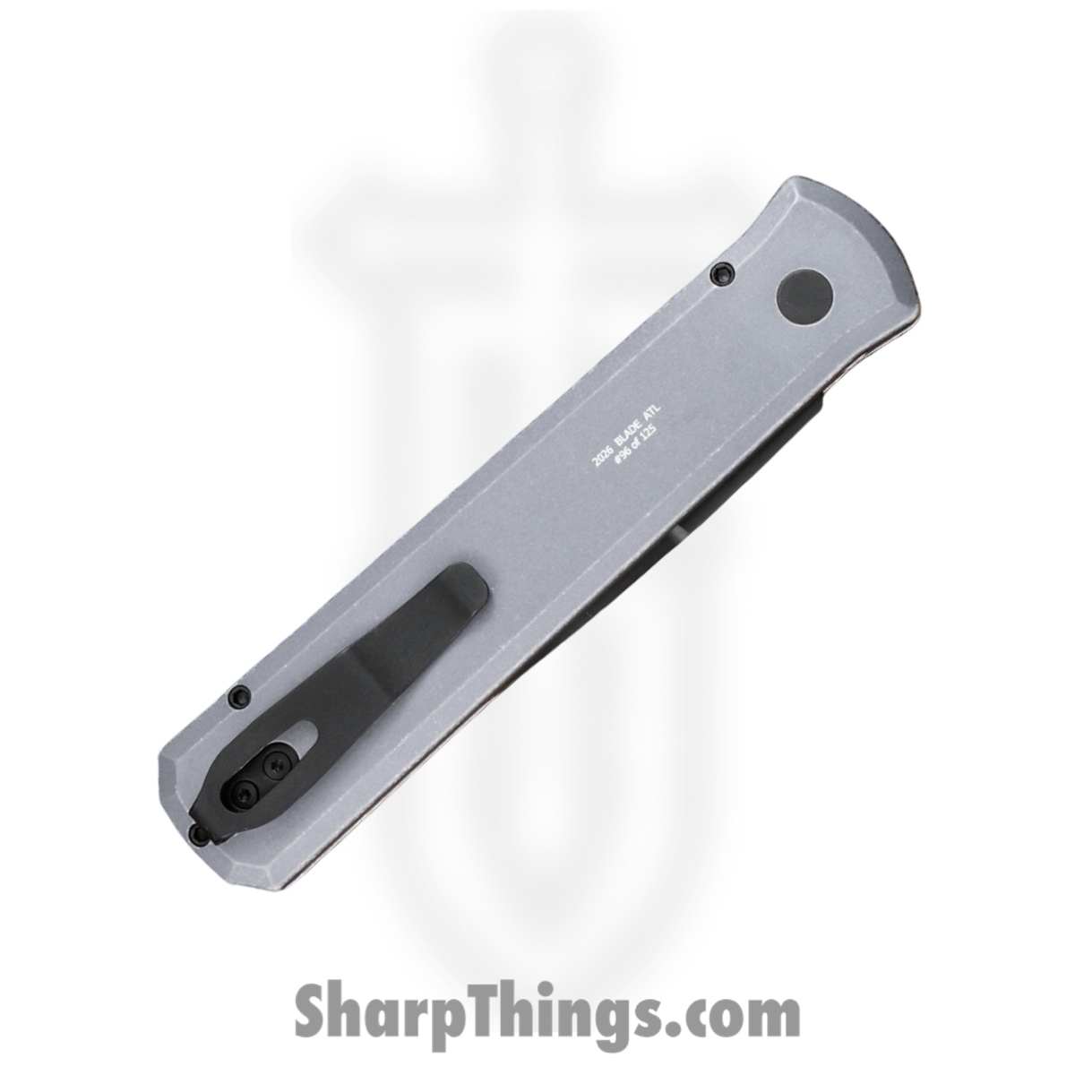 ProTech - BSA26.Godfather.1 - Godfather - Automatic Knife - 154CM Coated Stiletto - Aluminum - Battleworn Grey - Image 3