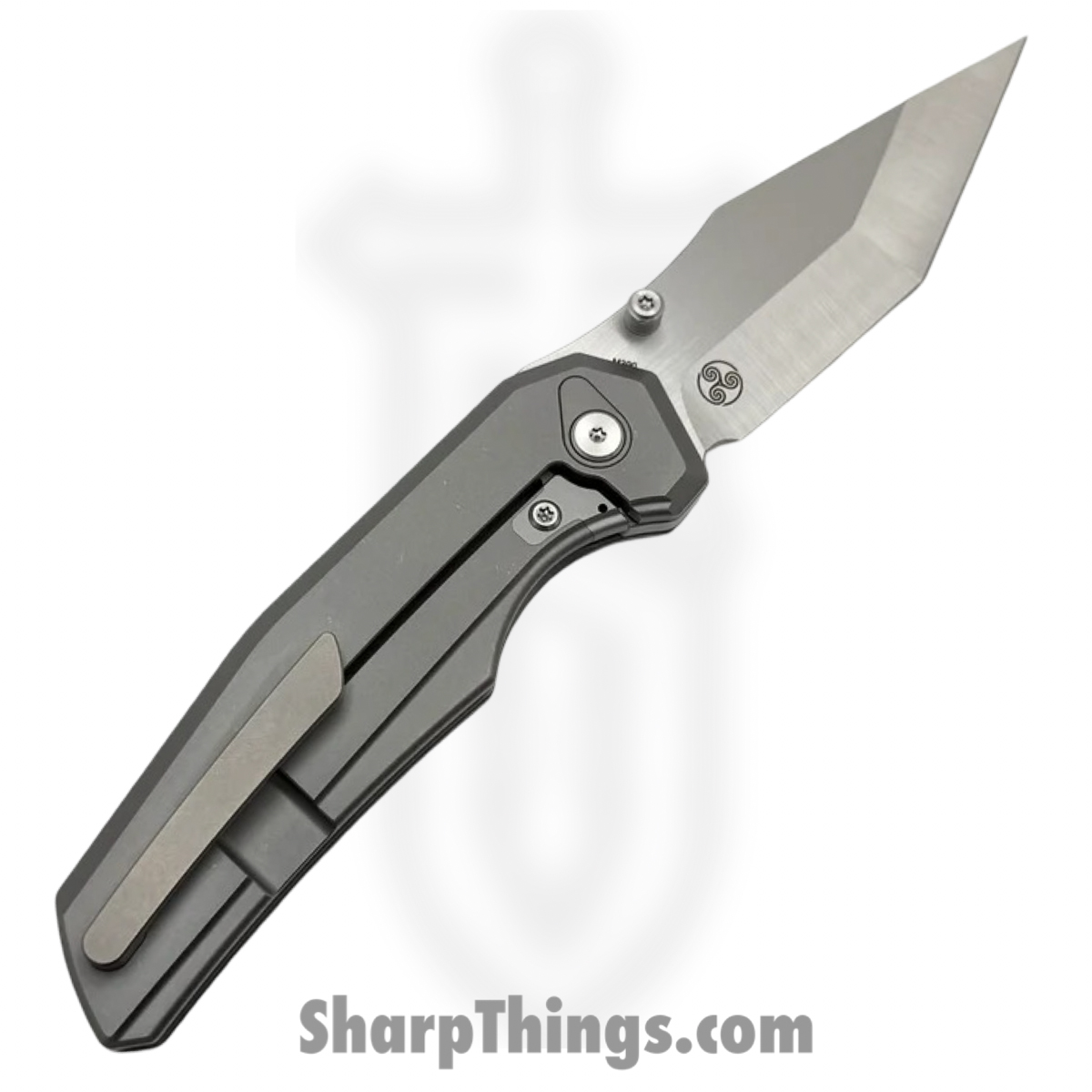 Chaves Knives - CKRLOMEGA - Jake McCoy X Chaves Red Label Omega Street - Folding Knife - M390 Satin Tanto - Titanium - Natural - Image 2