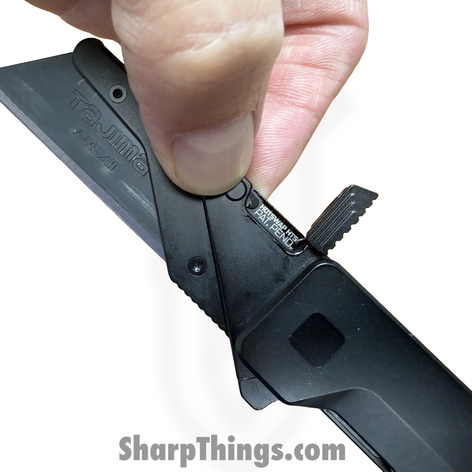 Exceed Designs - ED-TiRANTstd - TiRant Ultra Utility Knife w/ HotSwap Blade Replacements - Assisted Open Knife - D2 Coated Razor - 6AL 4V Grade 5 Titanium - Black - Image 4