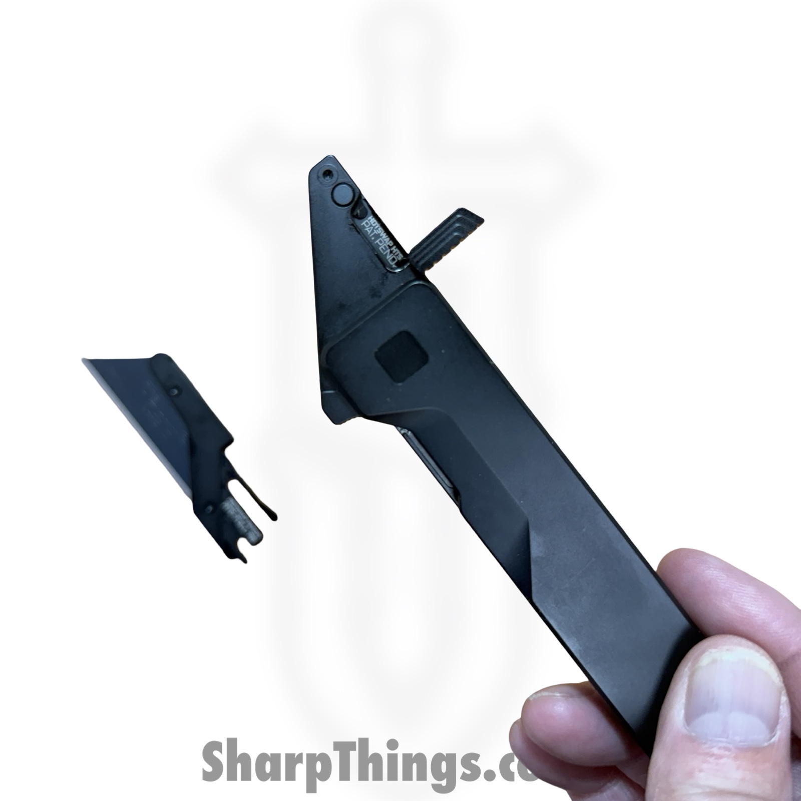 Exceed Designs - ED-TiRANTstd - TiRant Ultra Utility Knife w/ HotSwap Blade Replacements - Assisted Open Knife - D2 Coated Razor - 6AL 4V Grade 5 Titanium - Black - Image 6