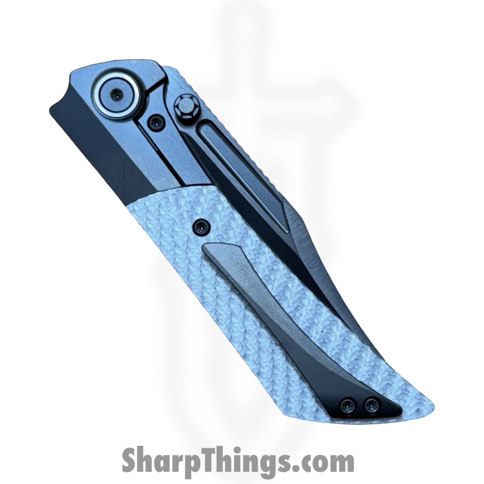 Gecko Customz KW - GCDUNEA7 - Dune A7 - Folding Knife - M390 Coated Clip Point - Twill CF - Silver - Image 4