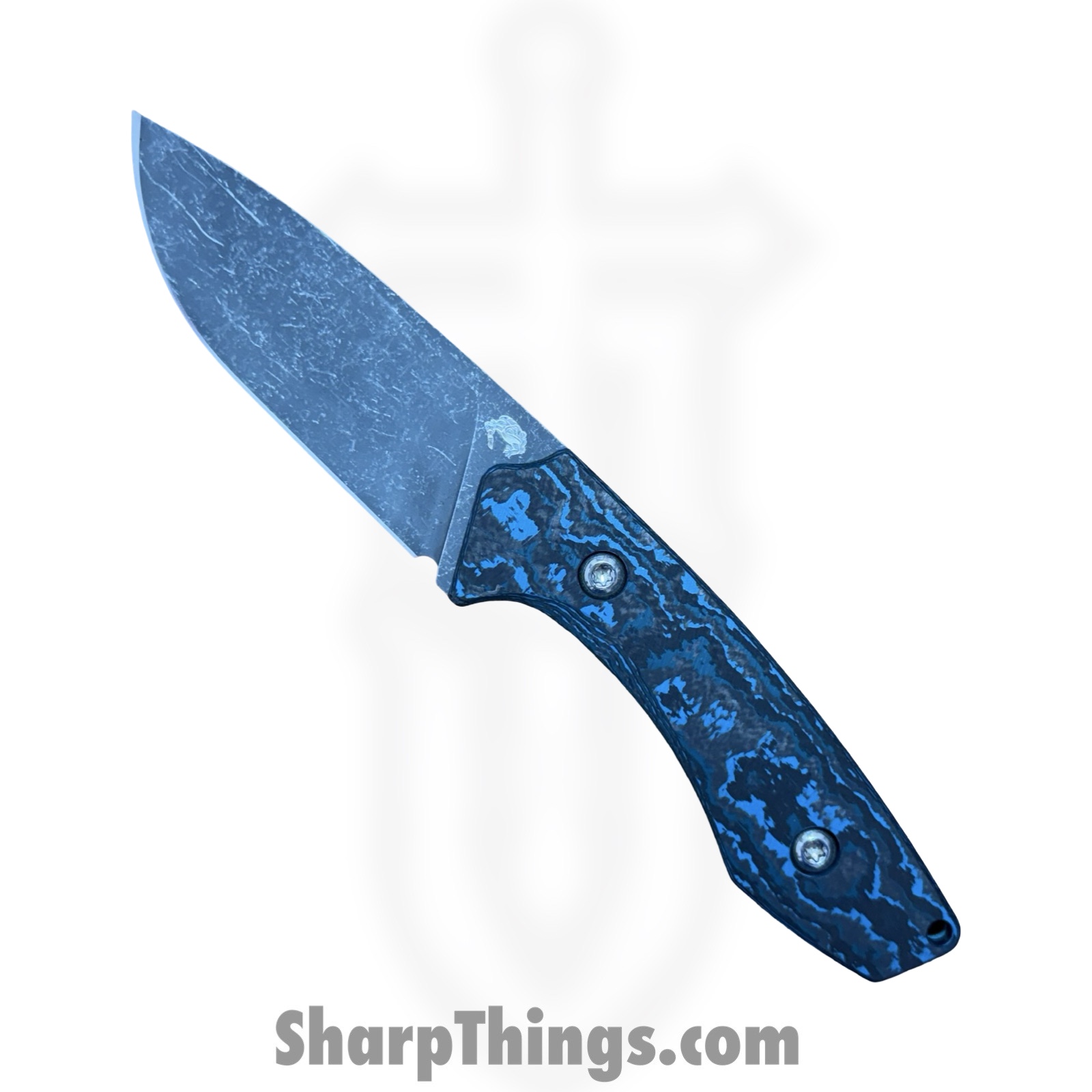 Gecko Customz KW - GCSIKORAElg - Sikorae Fixie LG - Fixed Blade Knife - CPM MagnaCut Coated Clip Point - Fat Carbon - Blue