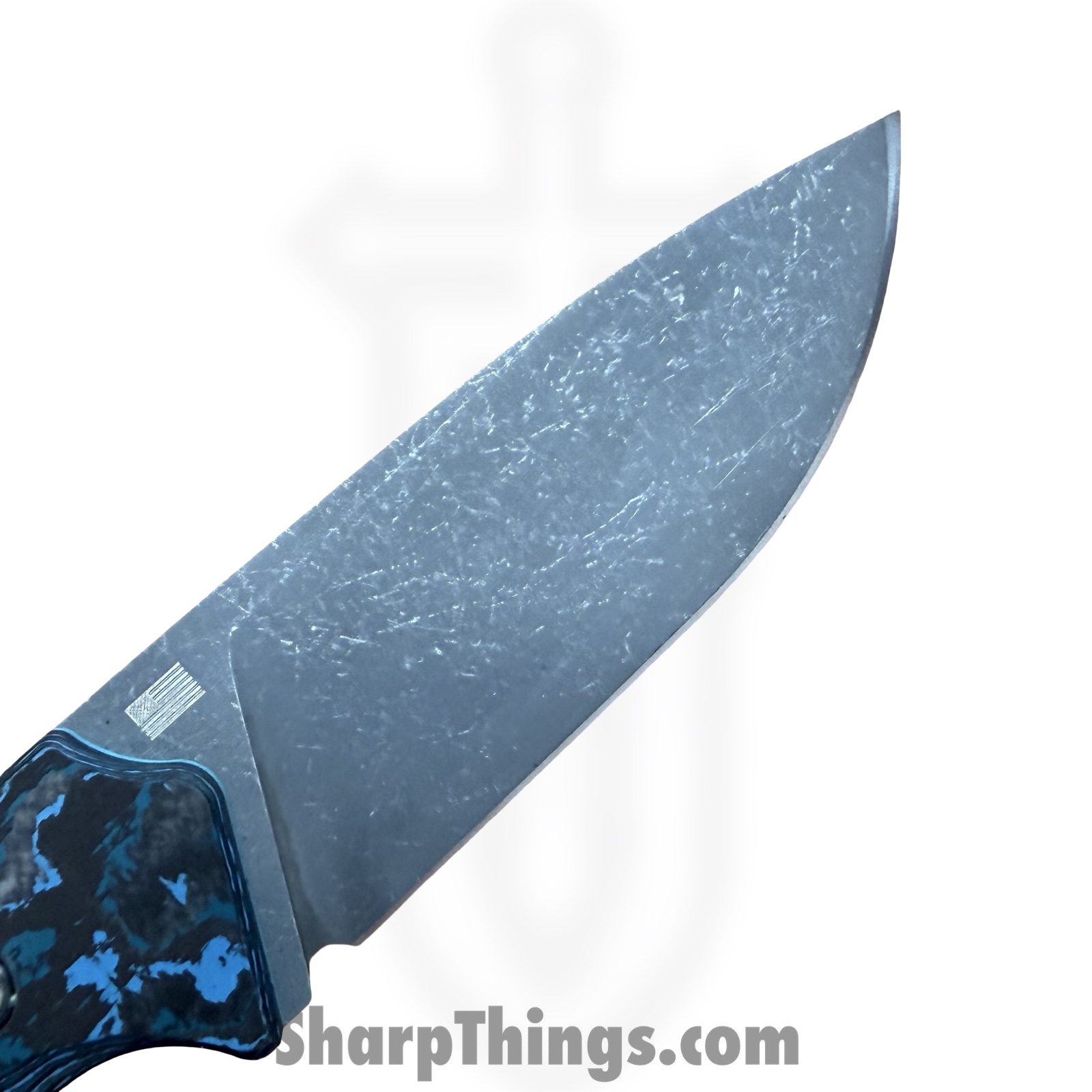 Gecko Customz KW - GCSIKORAElg - Sikorae Fixie LG - Fixed Blade Knife - CPM MagnaCut Coated Clip Point - Fat Carbon - Blue - Image 5