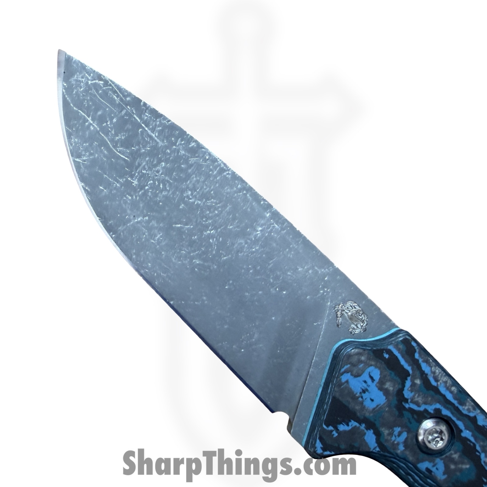 Gecko Customz KW - GCSIKORAElg - Sikorae Fixie LG - Fixed Blade Knife - CPM MagnaCut Coated Clip Point - Fat Carbon - Blue - Image 6