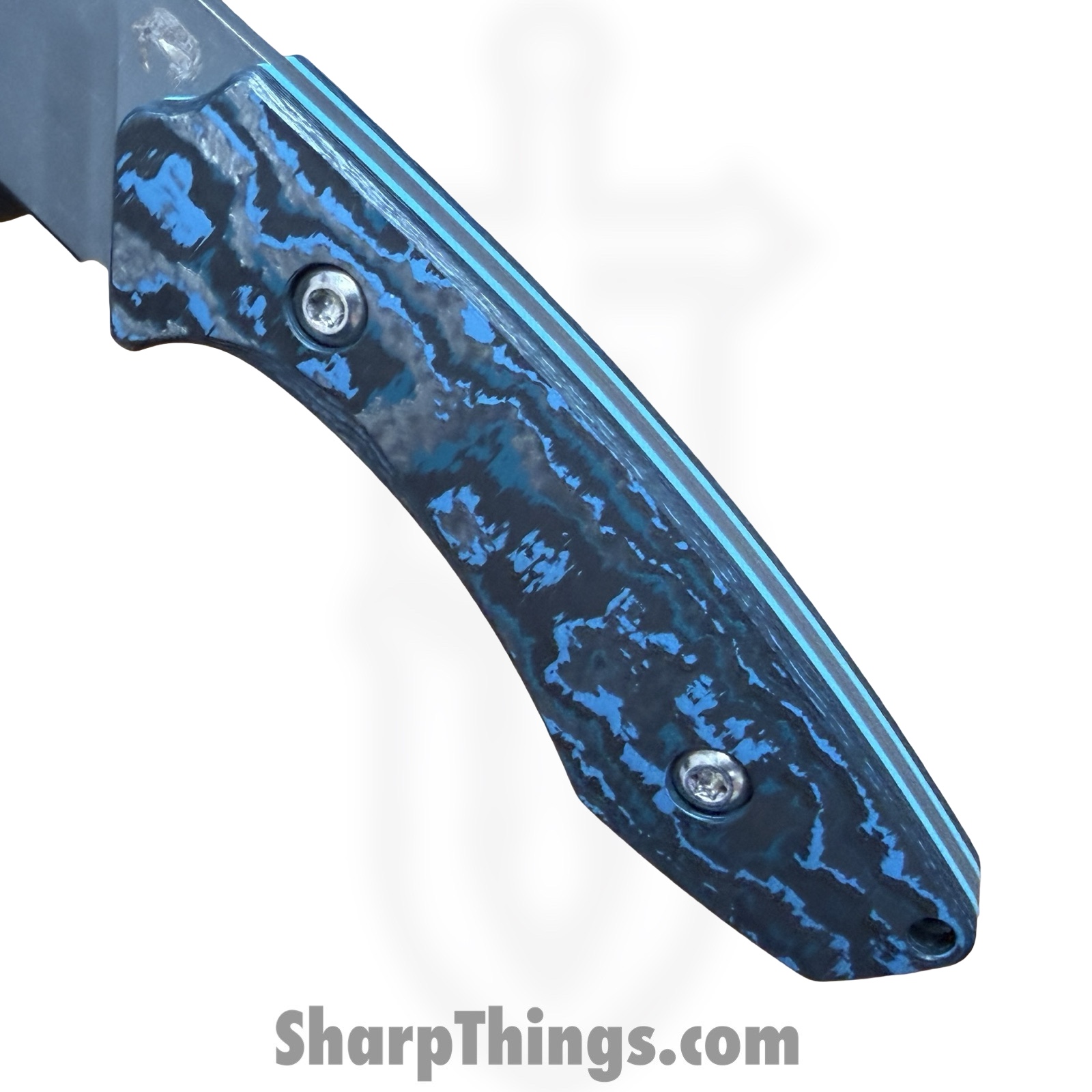 Gecko Customz KW - GCSIKORAElg - Sikorae Fixie LG - Fixed Blade Knife - CPM MagnaCut Coated Clip Point - Fat Carbon - Blue - Image 9