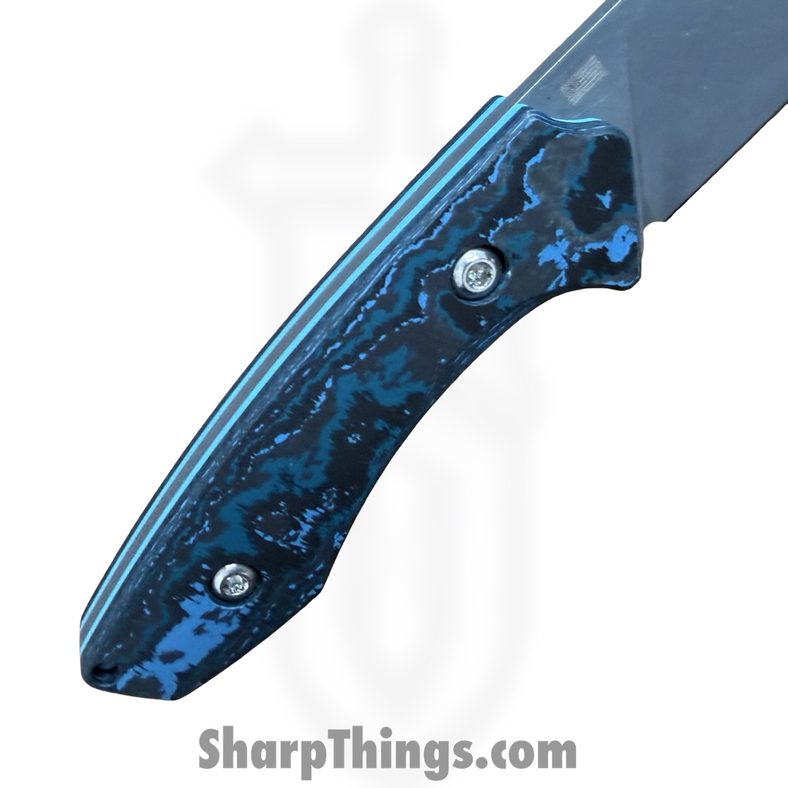 Gecko Customz KW - GCSIKORAElg - Sikorae Fixie LG - Fixed Blade Knife - CPM MagnaCut Coated Clip Point - Fat Carbon - Blue - Image 4