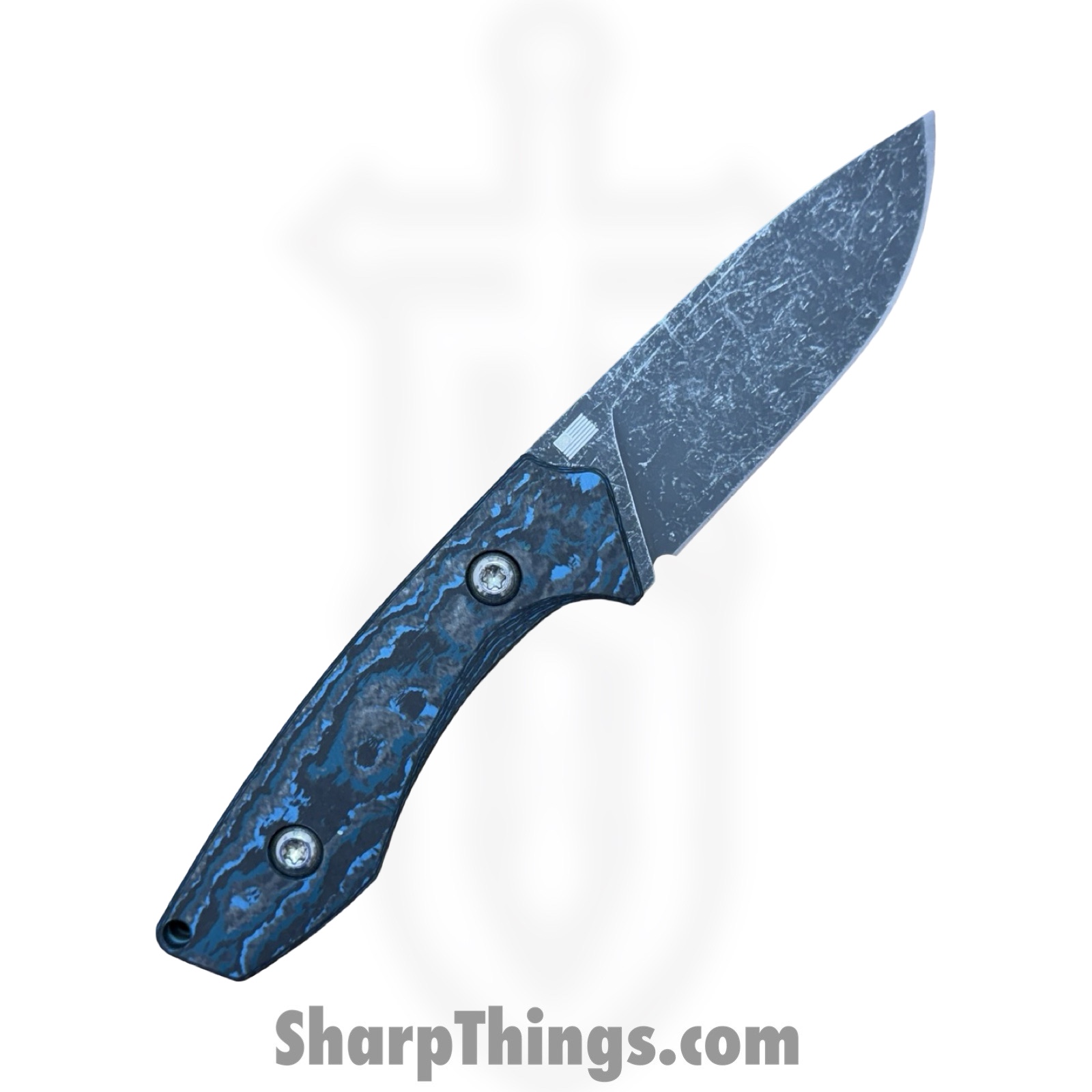 Gecko Customz KW - GCSIKORAEsm - Sikorae Fixie SM - Fixed Blade Knife - CPM MagnaCut Coated Clip Point - Fat Carbon - Blue - Image 2