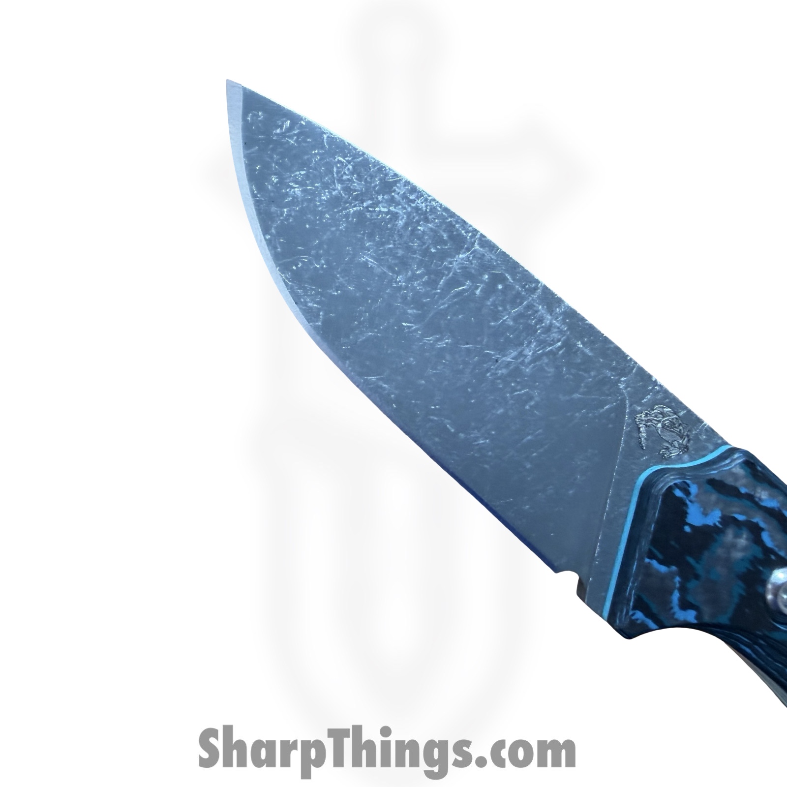 Gecko Customz KW - GCSIKORAEsm - Sikorae Fixie SM - Fixed Blade Knife - CPM MagnaCut Coated Clip Point - Fat Carbon - Blue - Image 3
