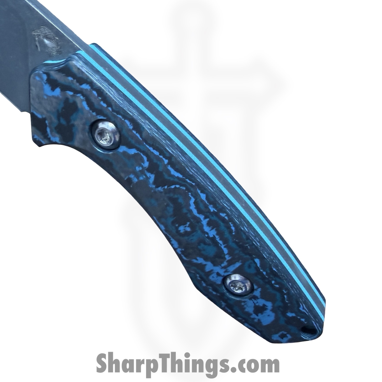 Gecko Customz KW - GCSIKORAEsm - Sikorae Fixie SM - Fixed Blade Knife - CPM MagnaCut Coated Clip Point - Fat Carbon - Blue - Image 7