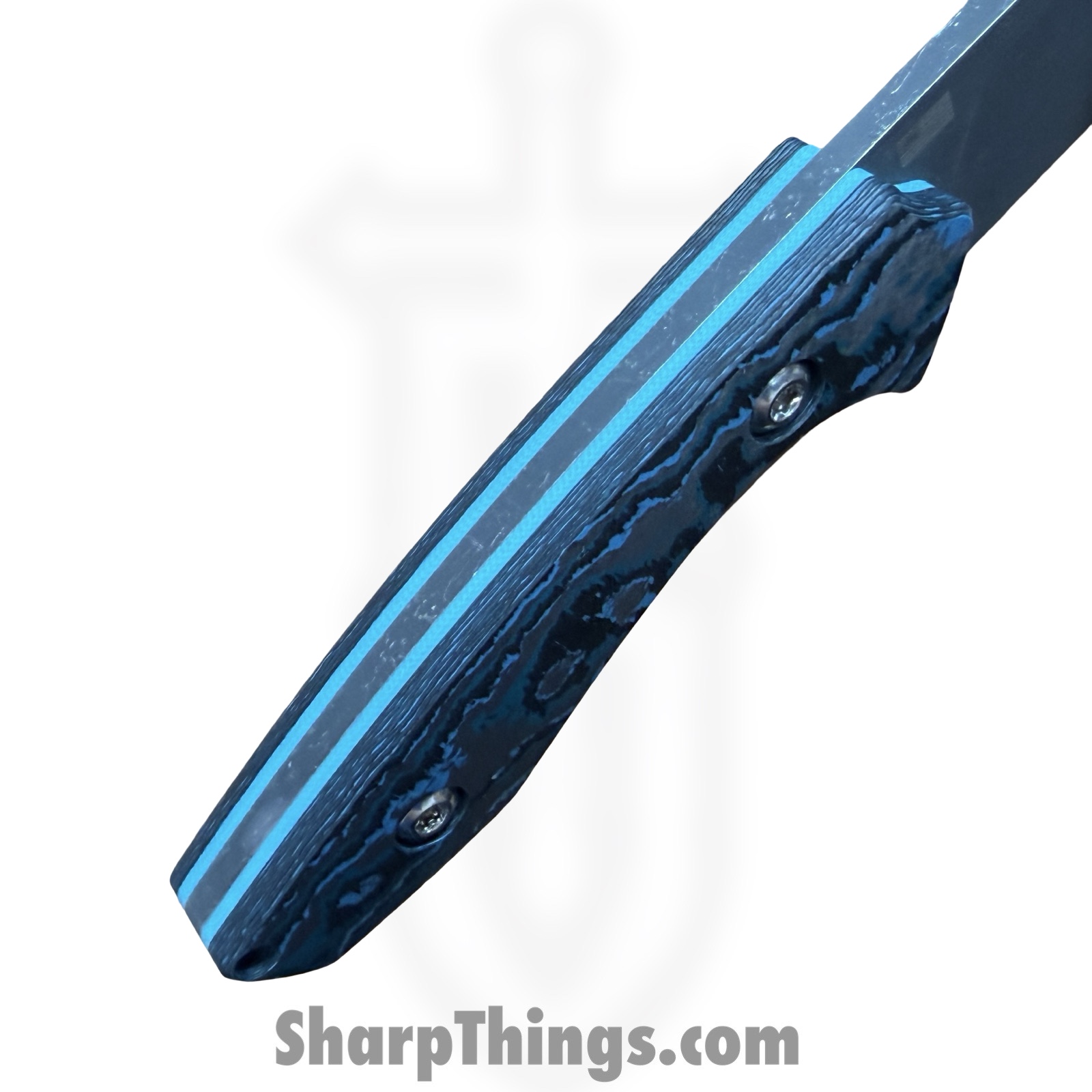 Gecko Customz KW - GCSIKORAEsm - Sikorae Fixie SM - Fixed Blade Knife - CPM MagnaCut Coated Clip Point - Fat Carbon - Blue - Image 6