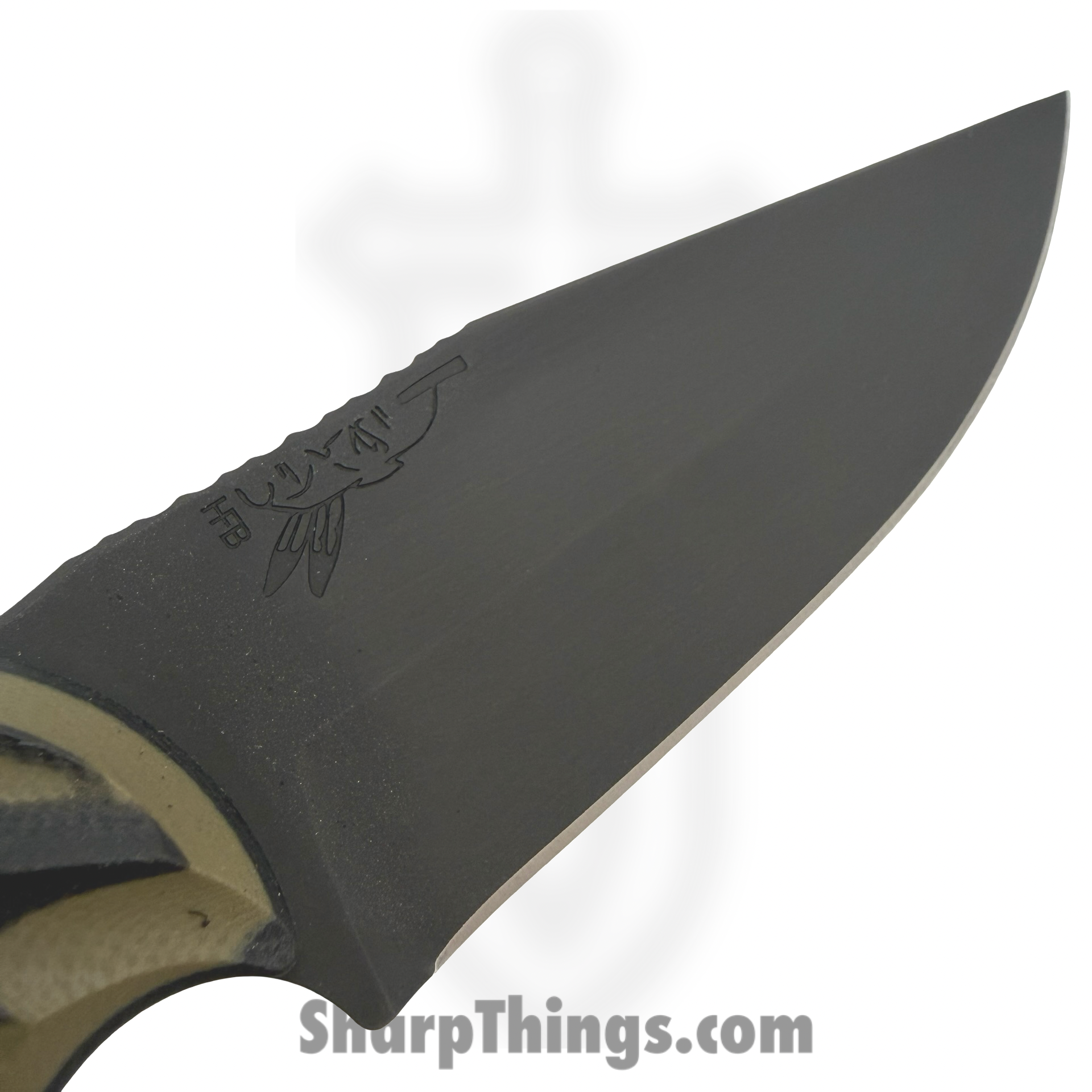 Half Face Blades - HFB6260C - Crow Jr - Fixed Blade Knife - S45VN Coated Drop Point - G10 - Black OD Green - Image 3