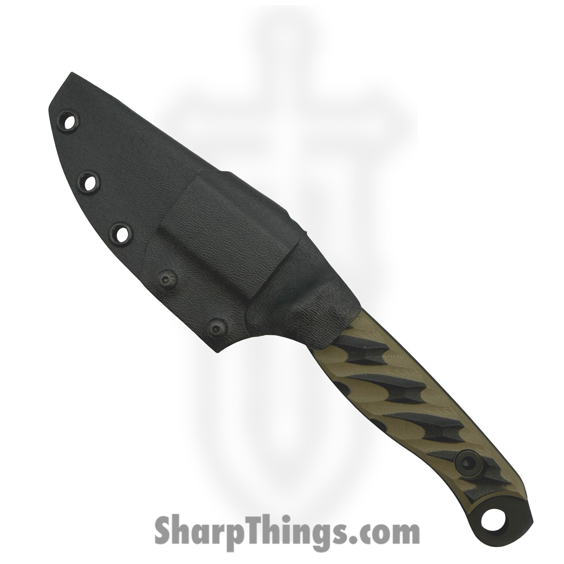 Half Face Blades - HFB6260C - Crow Jr - Fixed Blade Knife - S45VN Coated Drop Point - G10 - Black OD Green - Image 4