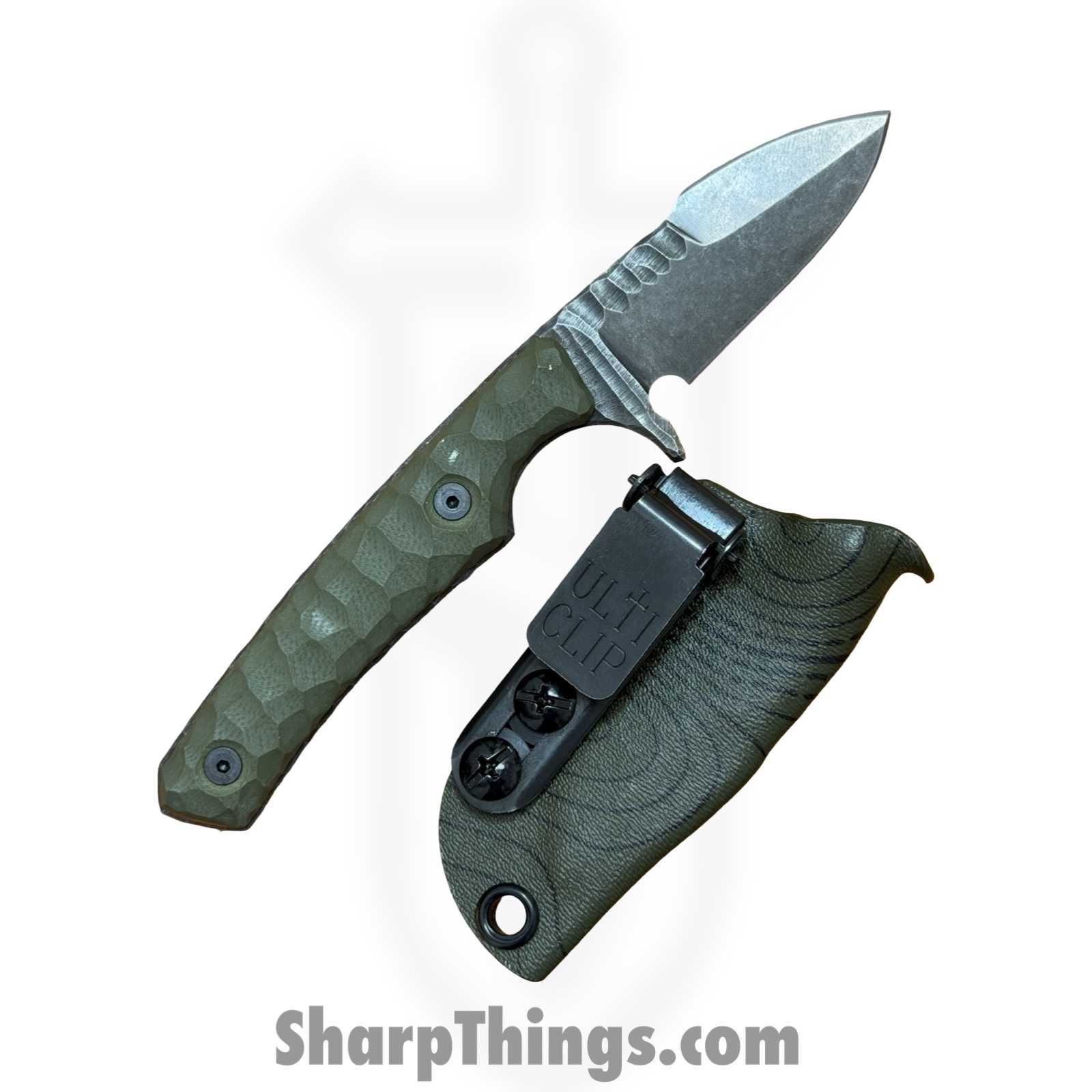 Lex Rex - LRBSA002 - EDC Kestrel - Fixed Blade Knife - 80CRV2 Coated DE Spear Point - G10 - OD Green - Image 8