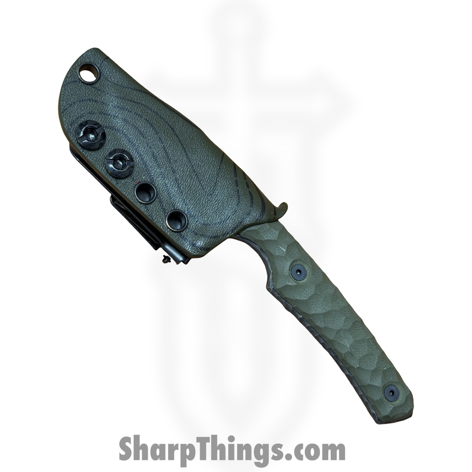 Lex Rex - LRBSA002 - EDC Kestrel - Fixed Blade Knife - 80CRV2 Coated DE Spear Point - G10 - OD Green - Image 9