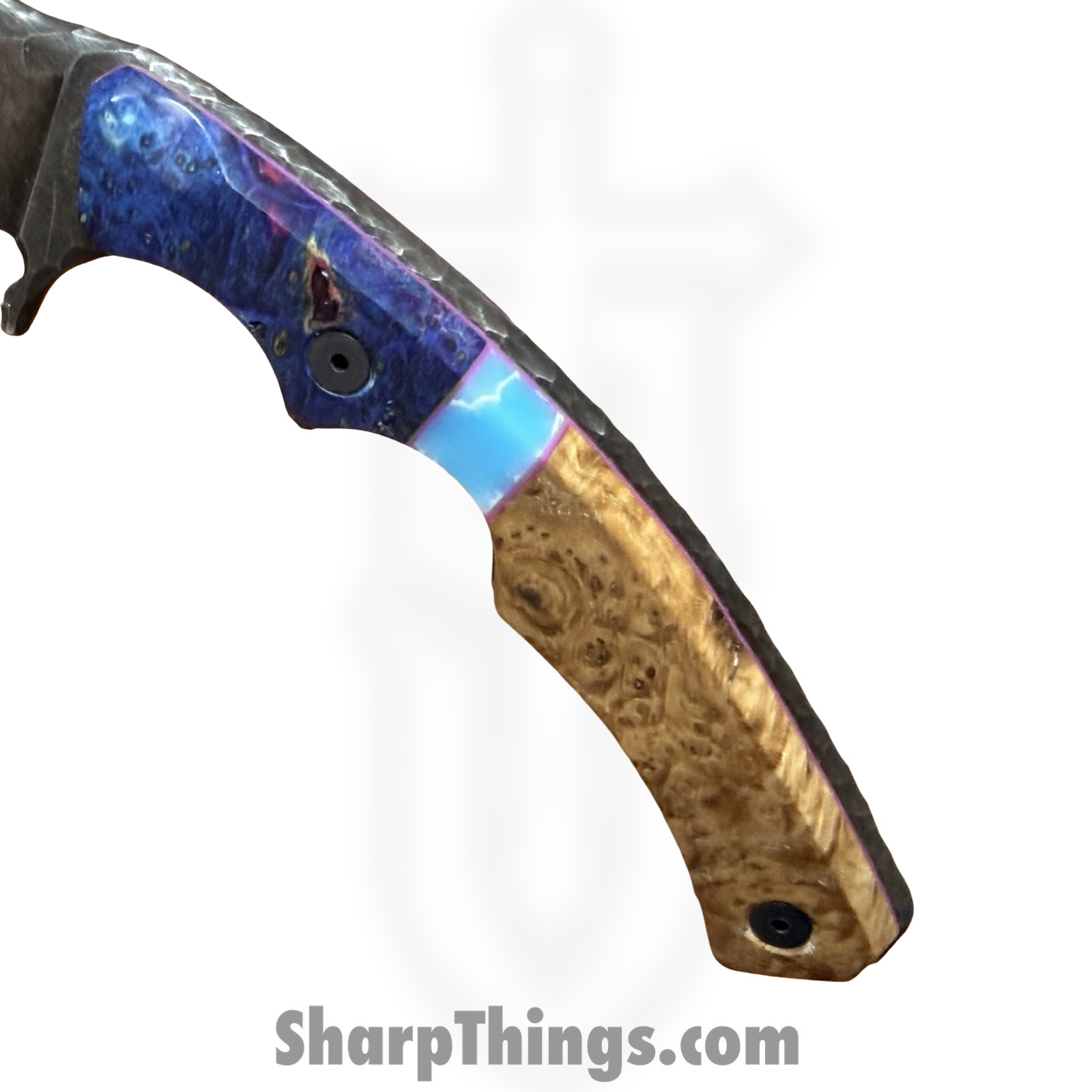 Lex Rex - LRBSA003 - Wraith - Fixed Blade Knife - 80CRV2 Coated Drop Point - Burl Wood, Truestone - Black, Blue, Brown - Image 5