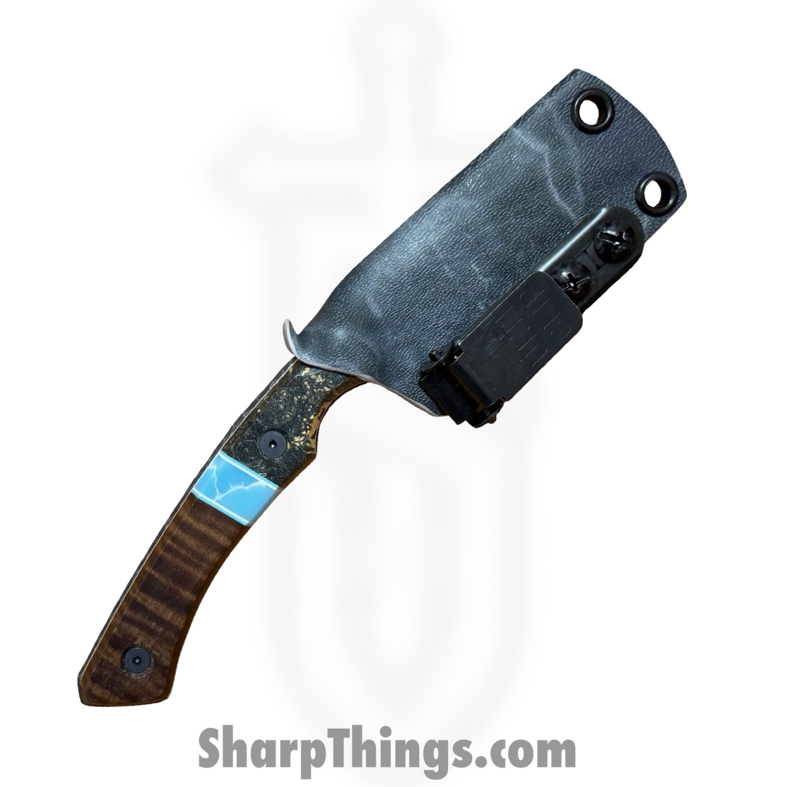 Lex Rex - LRBSA004 - Apparition - Fixed Blade Knife - 80CRV2 Coated Multi Grind Claw - Burl Wood, Truestone, Curly Maple - Black, Blue, Brown - Image 10