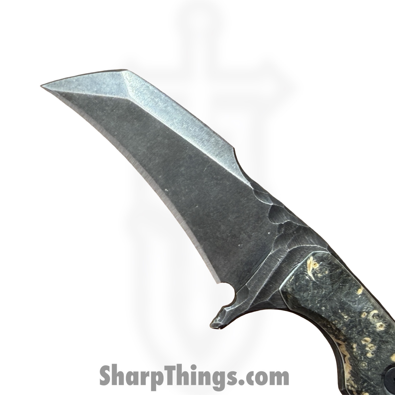 Lex Rex - LRBSA004 - Apparition - Fixed Blade Knife - 80CRV2 Coated Multi Grind Claw - Burl Wood, Truestone, Curly Maple - Black, Blue, Brown - Image 4