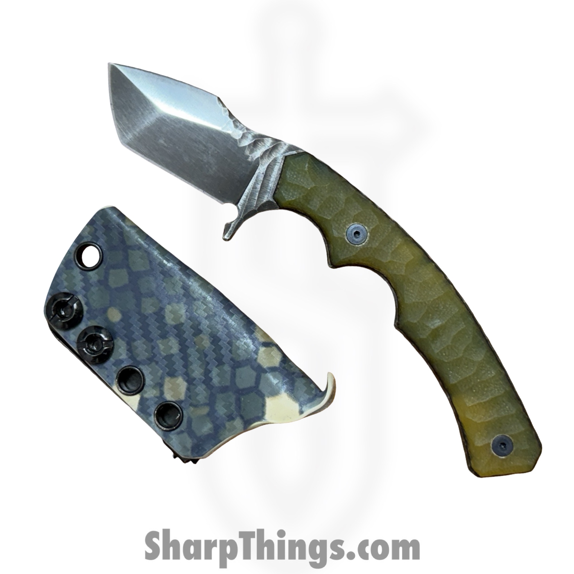 Lex Rex - LRBSA006 - Wraith - Fixed Blade Knife - 80CRV2 Coated Multi Grind Tanto - G10 - Gold - Image 7