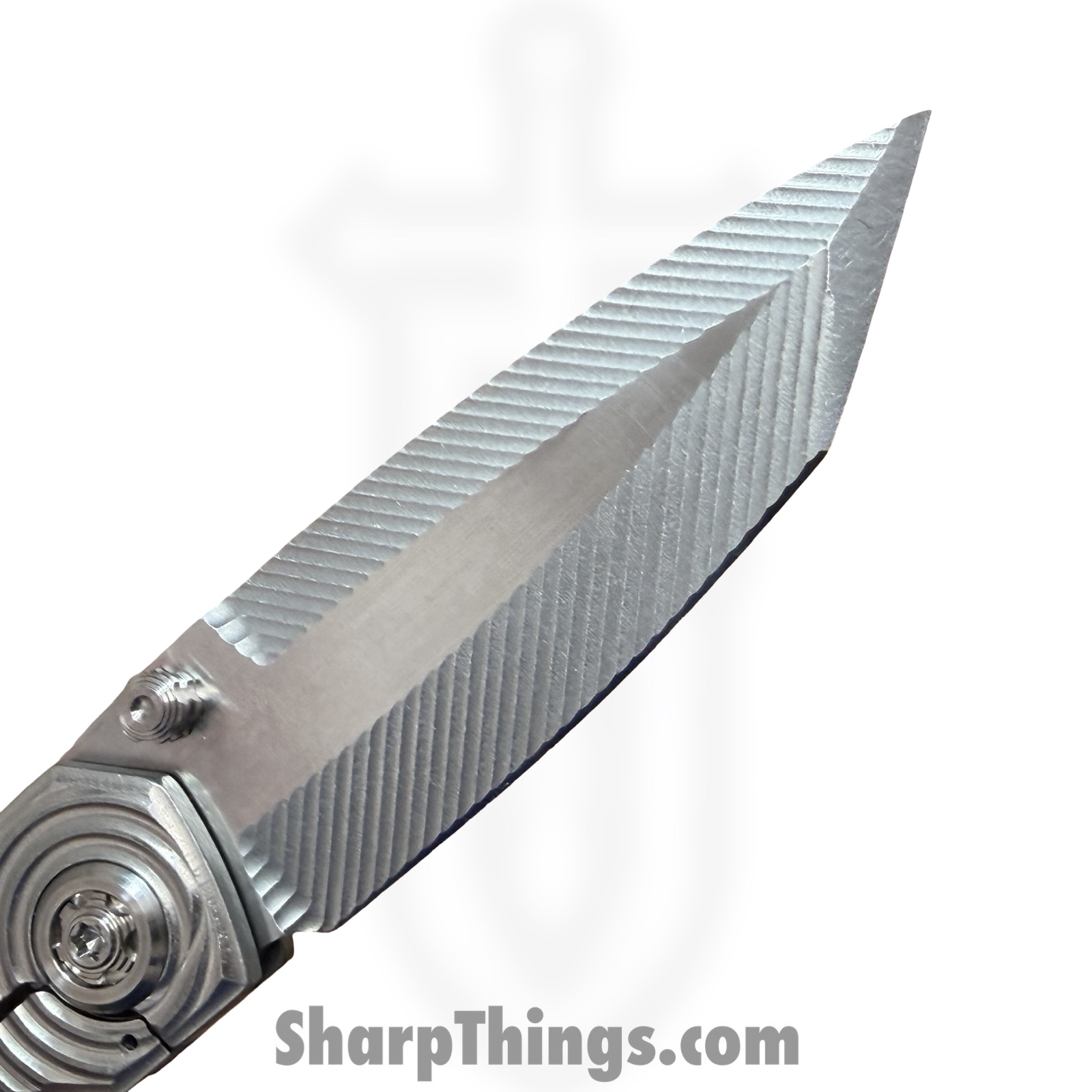 Simeon - SCKKROMaRM - Krow Radial Milled - Folding Knife - CPM MagnaCut Satin Tanto - Titanium - Natural - Image 4
