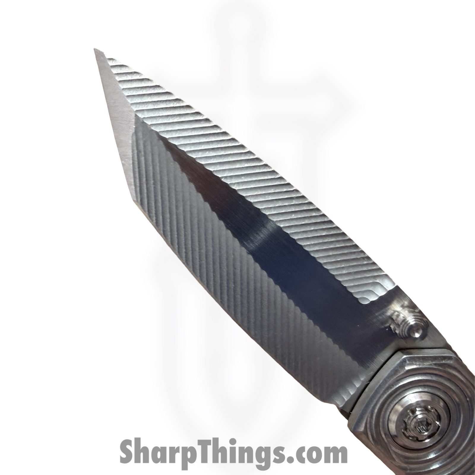 Simeon - SCKKROMaRM - Krow Radial Milled - Folding Knife - CPM MagnaCut Satin Tanto - Titanium - Natural - Image 5
