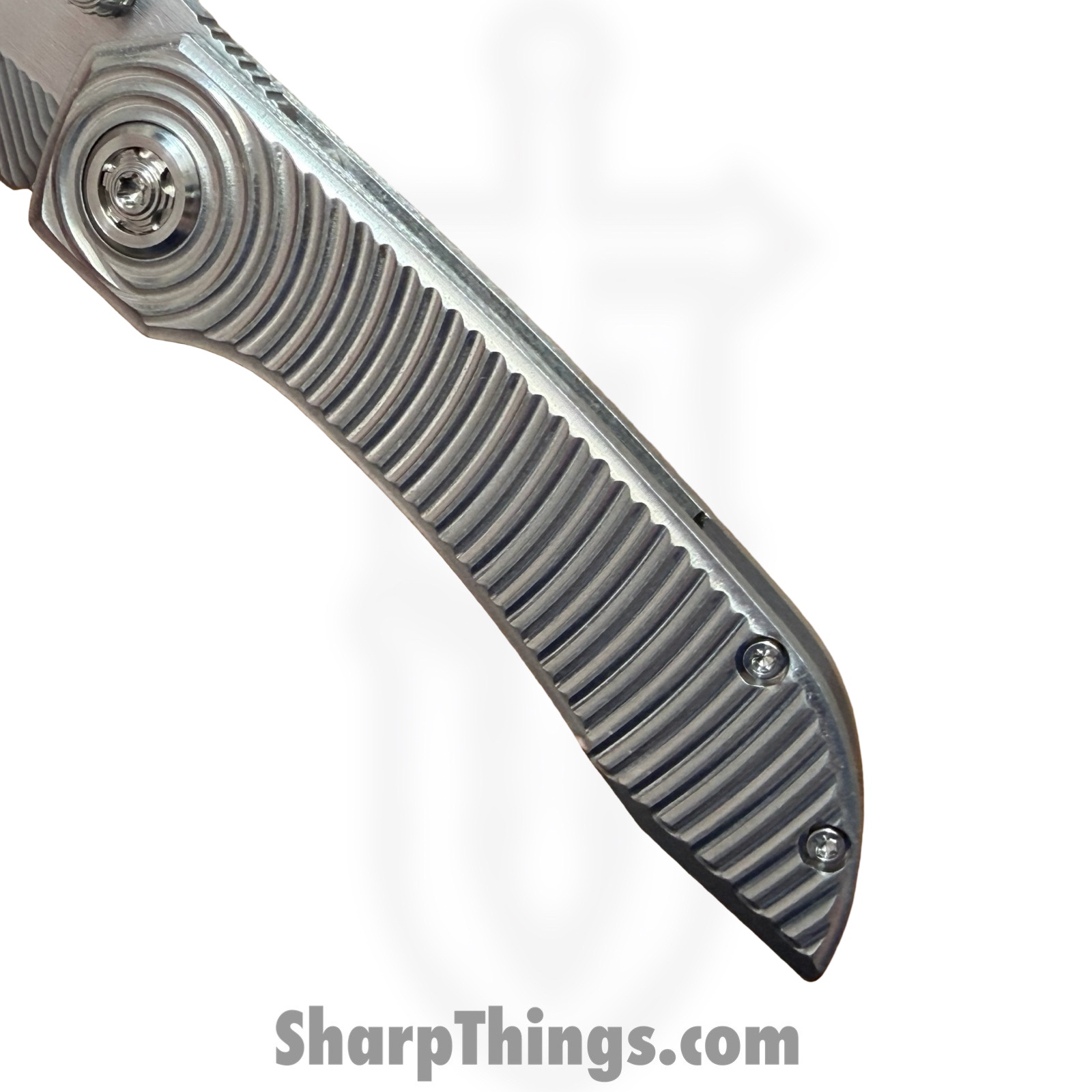 Simeon - SCKKROMaRM - Krow Radial Milled - Folding Knife - CPM MagnaCut Satin Tanto - Titanium - Natural - Image 6