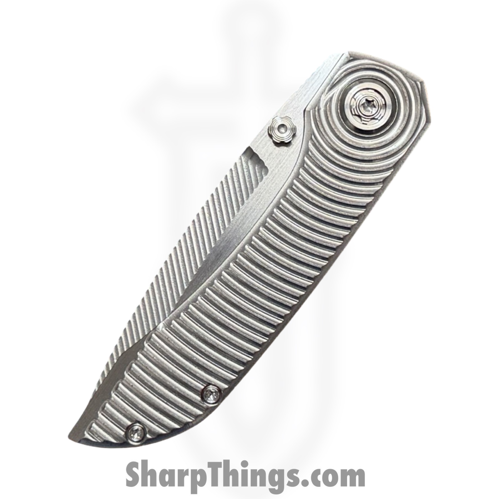 Simeon - SCKKROMaRM - Krow Radial Milled - Folding Knife - CPM MagnaCut Satin Tanto - Titanium - Natural - Image 9