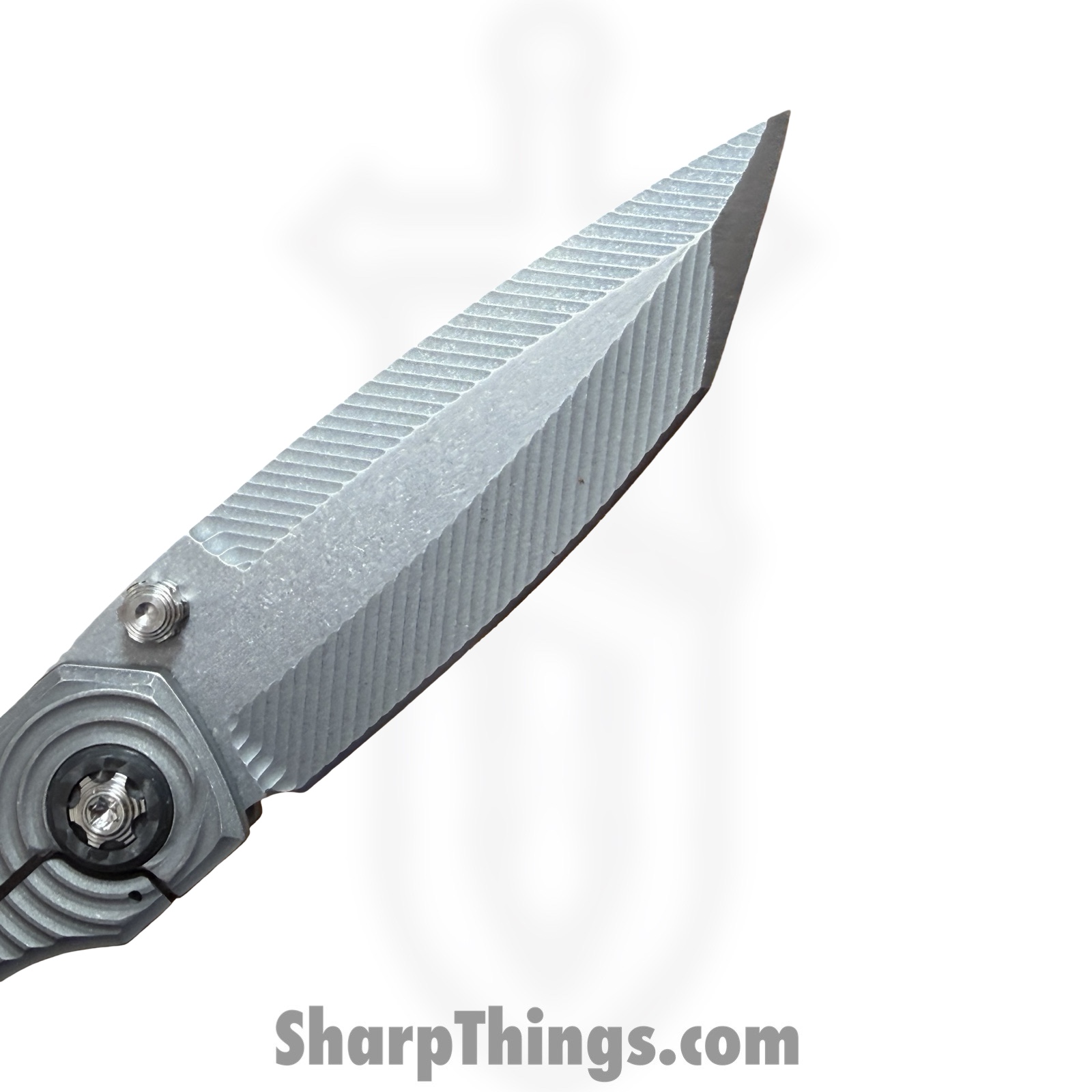 Simeon - SCKKROS90RM - Krow Radial Milled - Folding Knife - S90V Stonewash Tanto - Titanium - Natural - Image 4